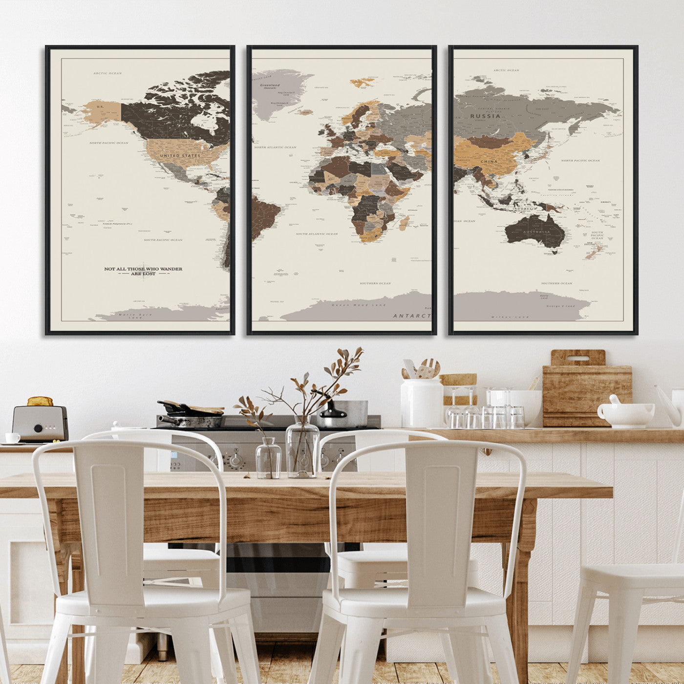 MGV-FC-60X30-3P - Push Pin World Map Canvas Print – Framed Wall Art for Couples to Track Their Travels – Anniversary