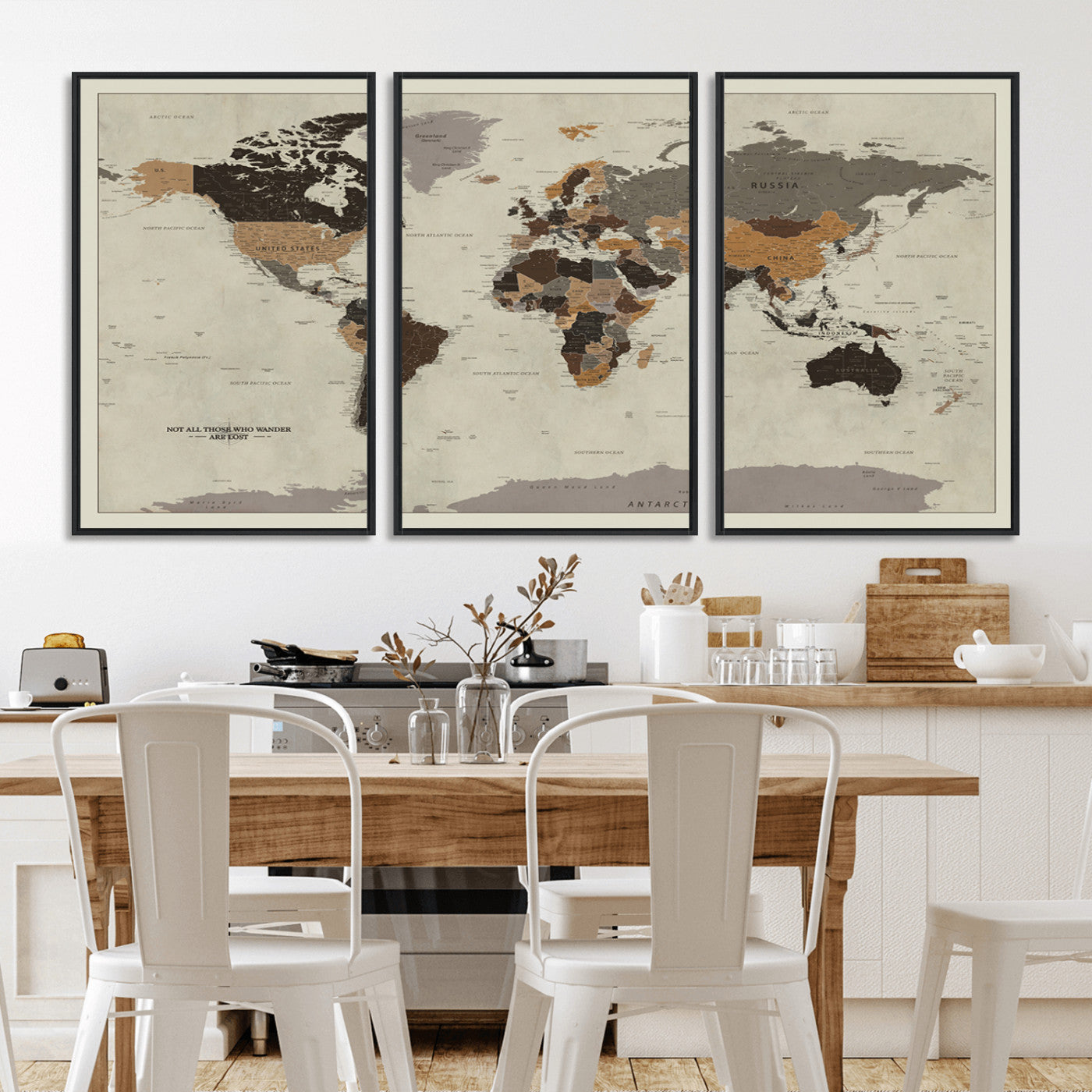 MGV-FC-60X30-3P - Push Pin World Map Canvas Print – Framed Wall Art for Couples to Track Their Travels – Anniversary