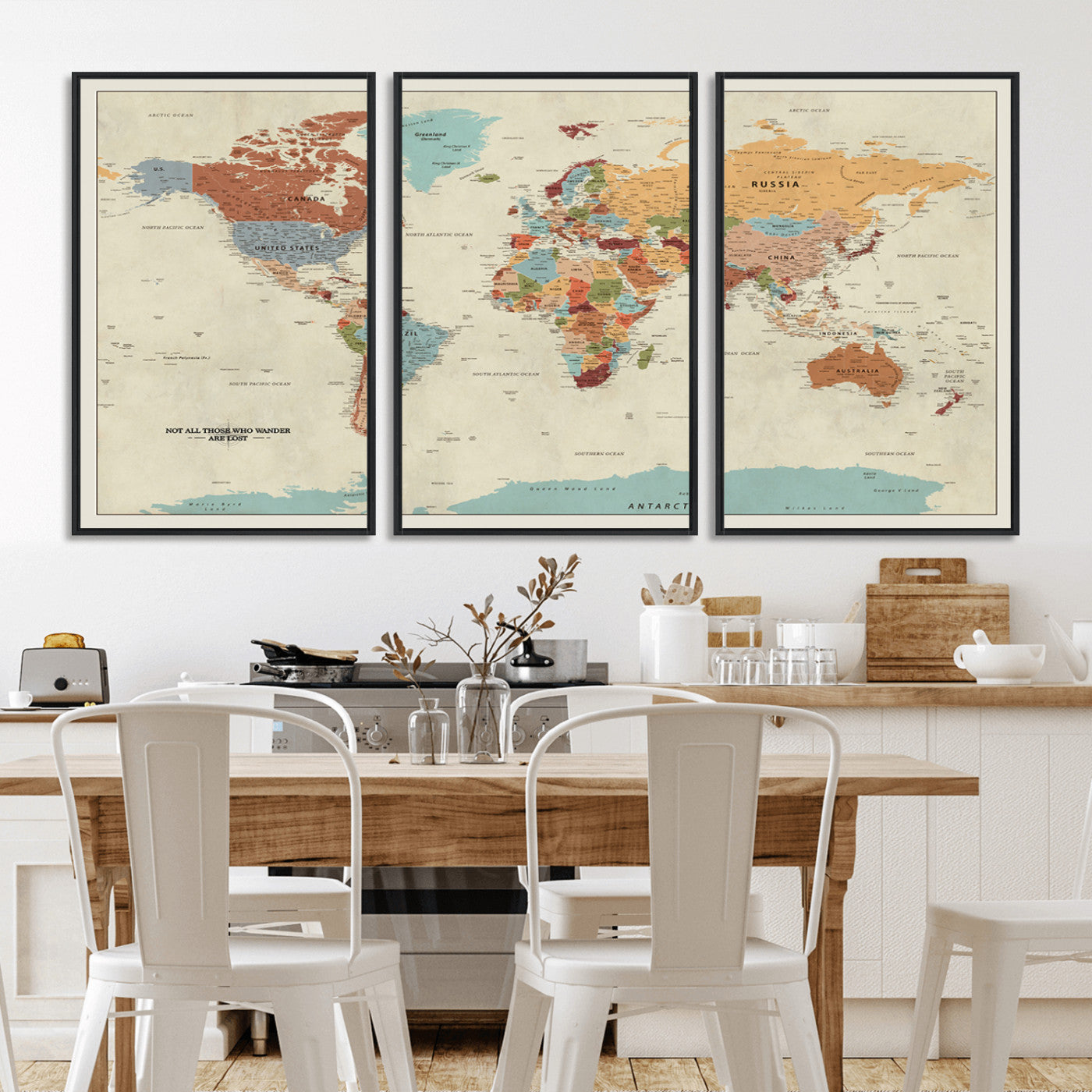 MGV-FC-60X30-3P - Push Pin World Map Canvas Print – Framed Wall Art for Couples to Track Their Travels – Anniversary
