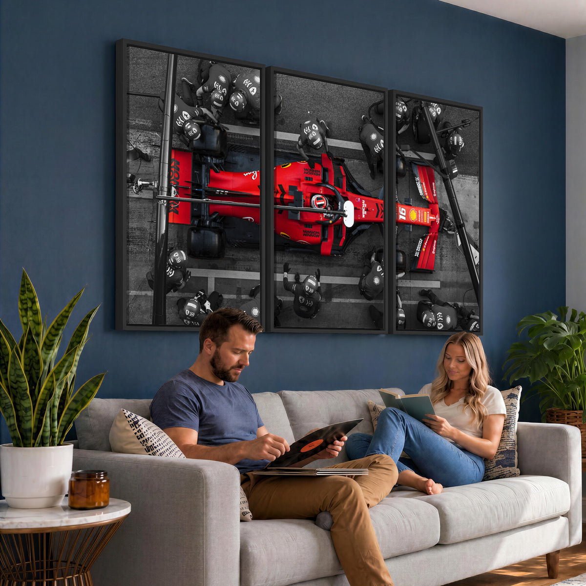 99356-MGV-CV-36X24 - Ferrari Pit Stop Canvas Wall Art | Precision and Speed