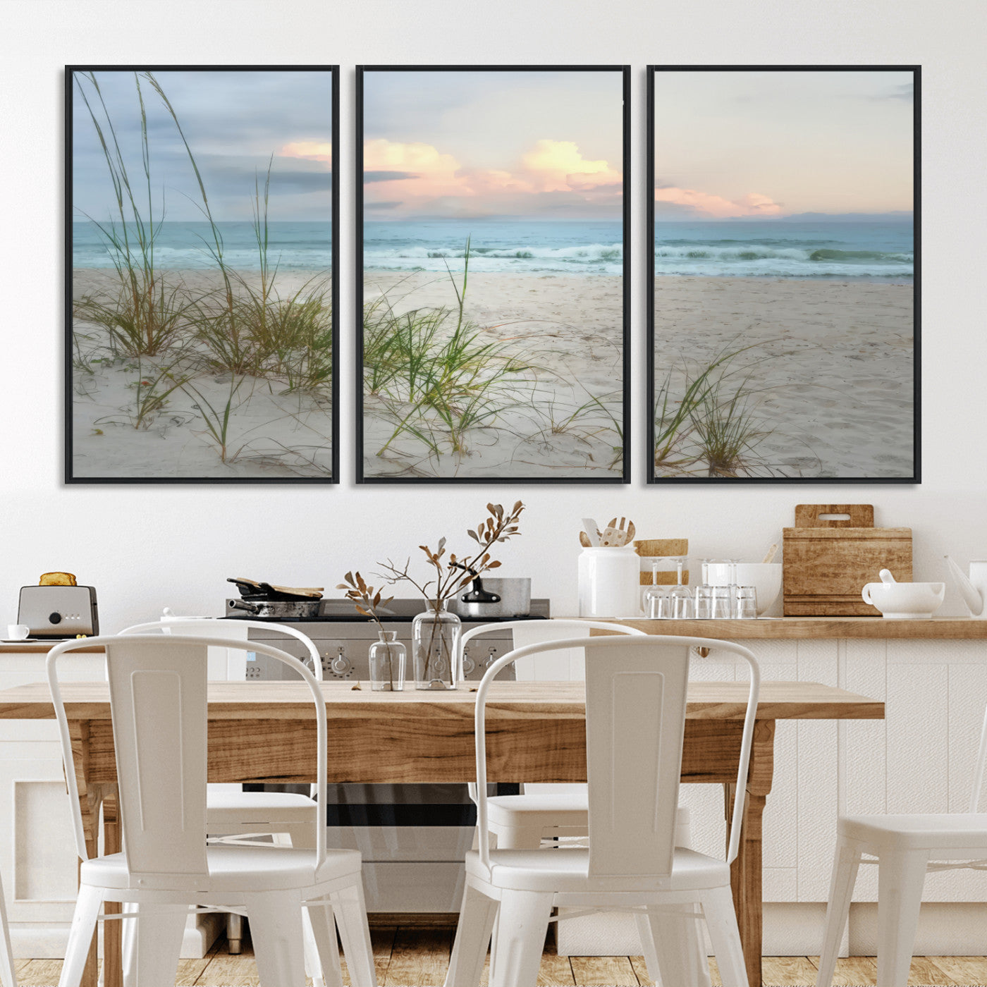 MGV-FC-60X30-3P - Flight Over Coastal Beach Landscape, Flight Over Coastal Beach Print Canvas Wall Art