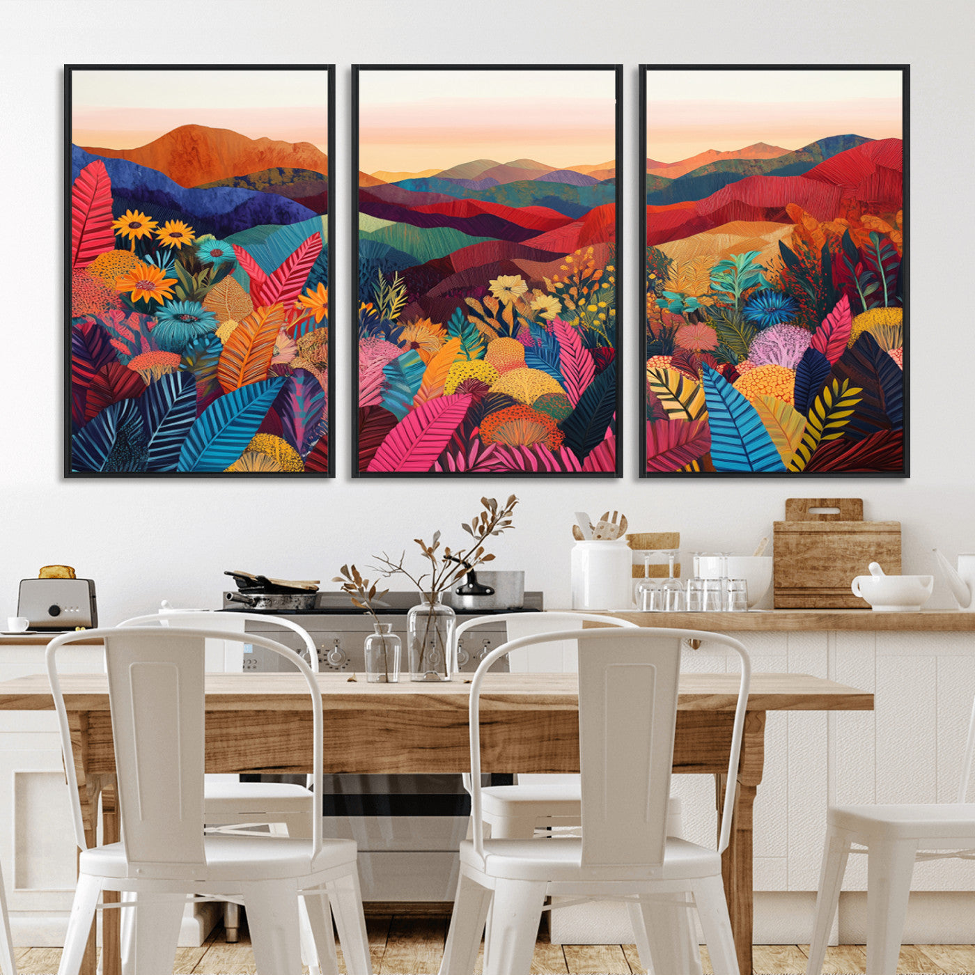 MGV-FC-60X30-3P - YAYOI KUSAMA Abstract Print - Landscape Canvas Wall Art Print - Vibrant Modern Decor for Living