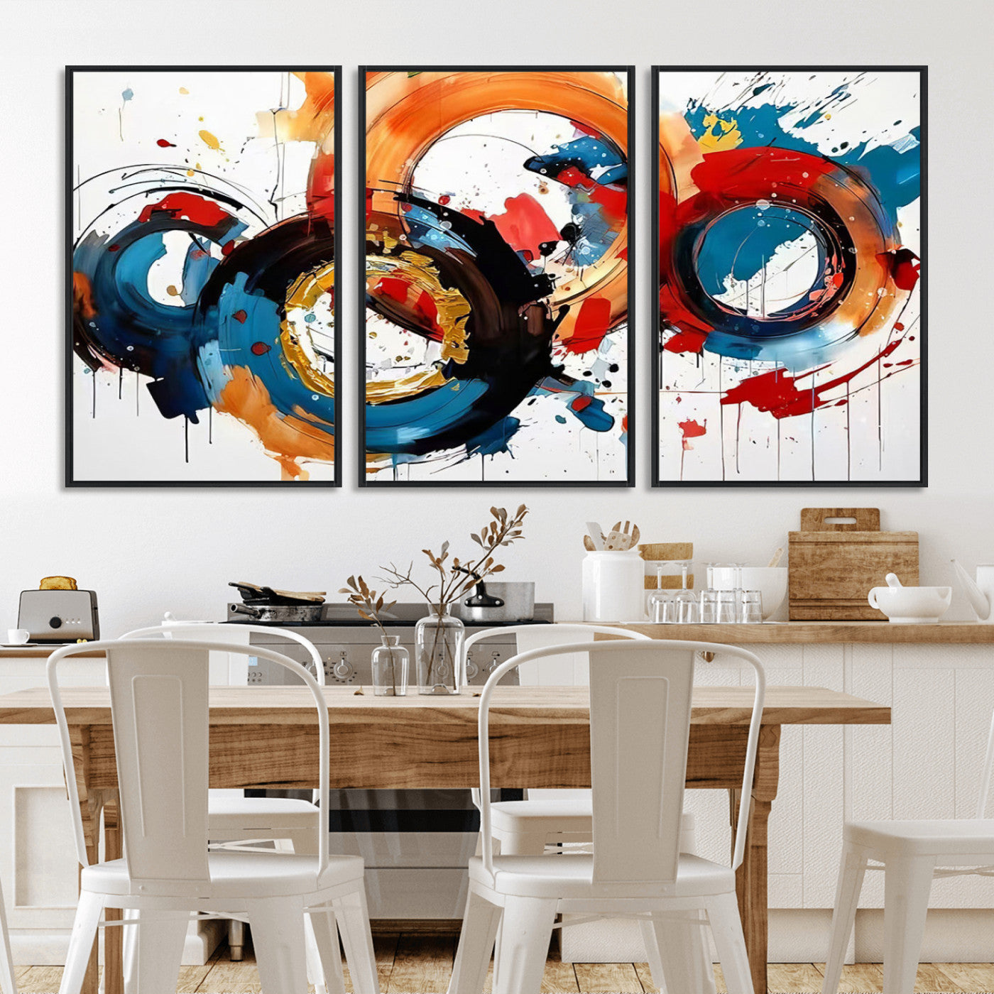 MGV-FC-60X30-3P - Abstract Wall Art, Rings Wall Art Canvas Print