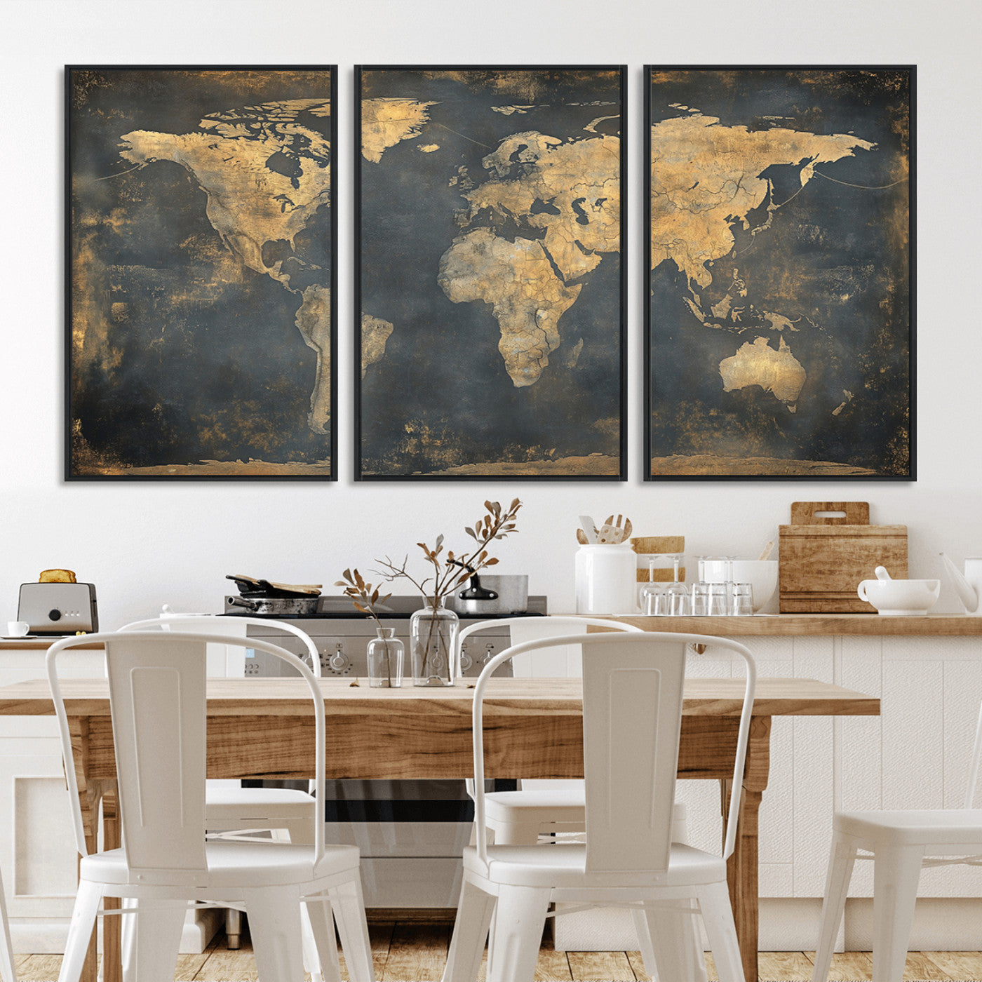 MGV-FC-60X30-3P - Push Pin World Map Canvas Print – Framed Wall Art for Couples to Track Their Travels – Anniversary