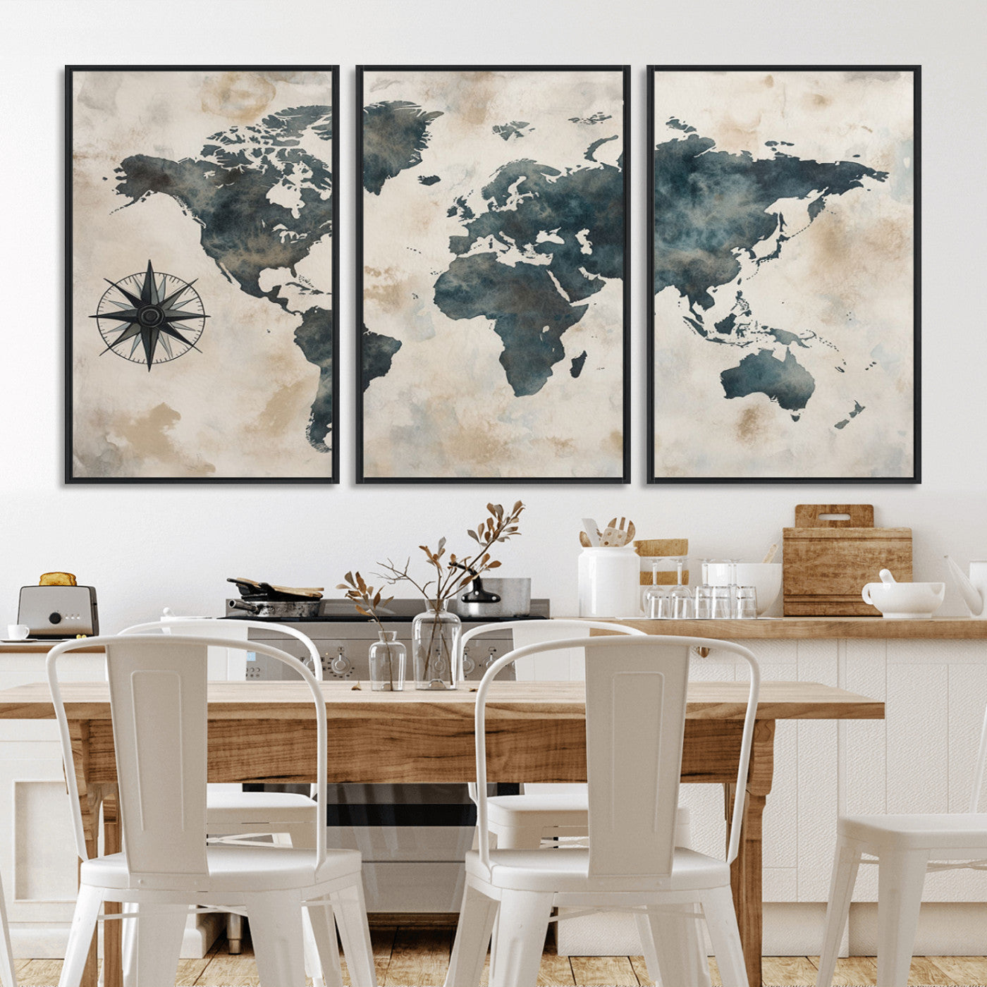 MGV-FC-60X30-3P - Push Pin World Map Canvas Print – Framed Wall Art for Couples to Track Their Travels – Anniversary
