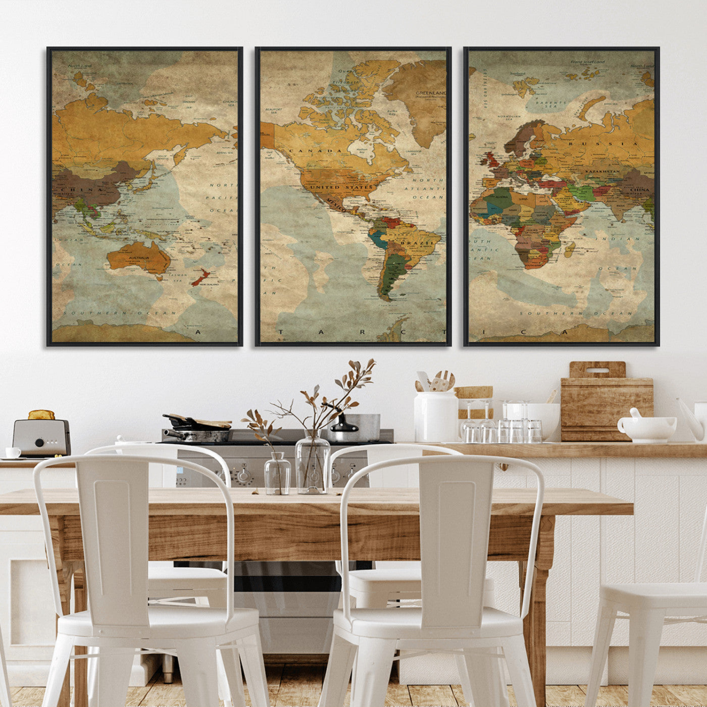 MGV-FC-60X30-3P - Push Pin World Map Canvas Print – Framed Wall Art for Couples to Track Their Travels – Anniversary
