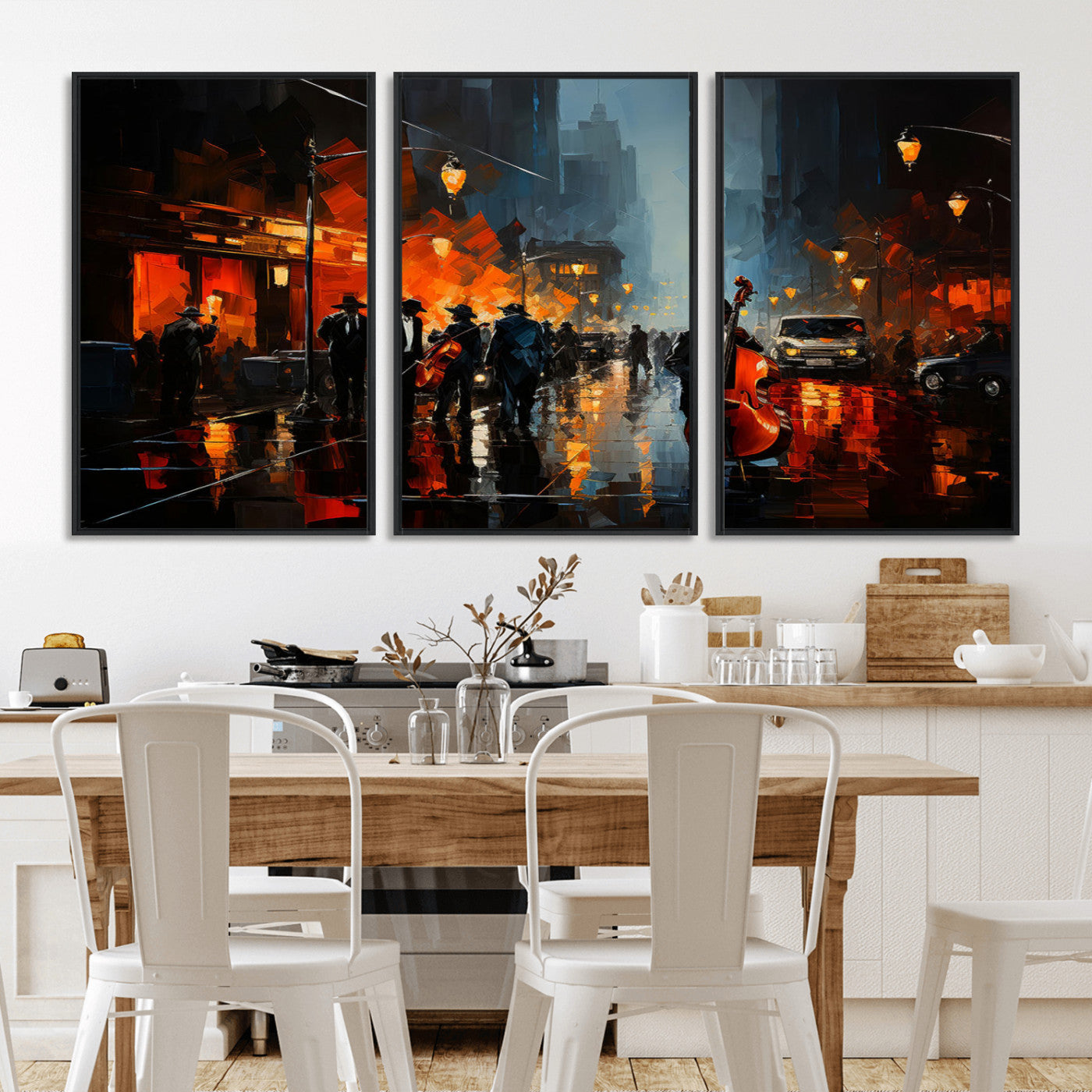 MGV-FC-60X30-3P - Winston Porter Jazz Wall Art - African American Music Canvas - Abstract Colorful Music Art - Framed