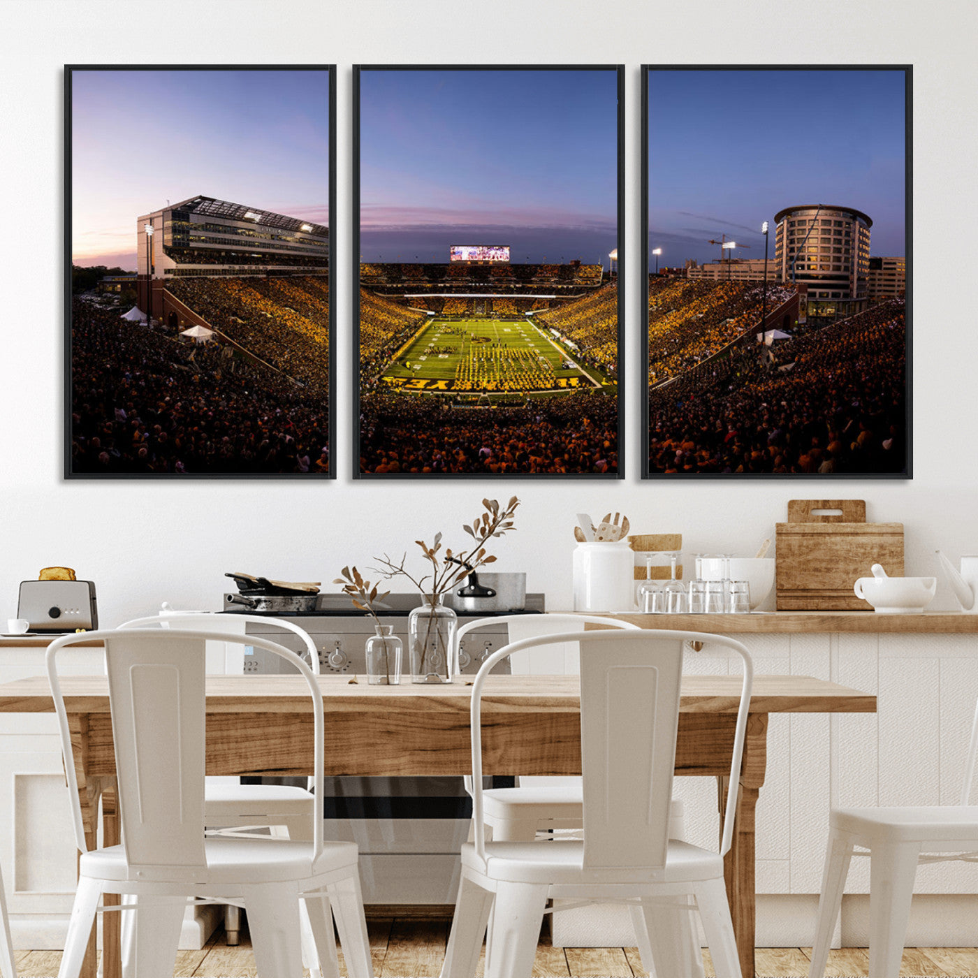 MGV-FC-60X30-3P - Iowa Hawkeyes Kinnick Stadium Wall Art Canvas Print, Framed Iowa Hawkeyes Kinnick Stadium Canvas