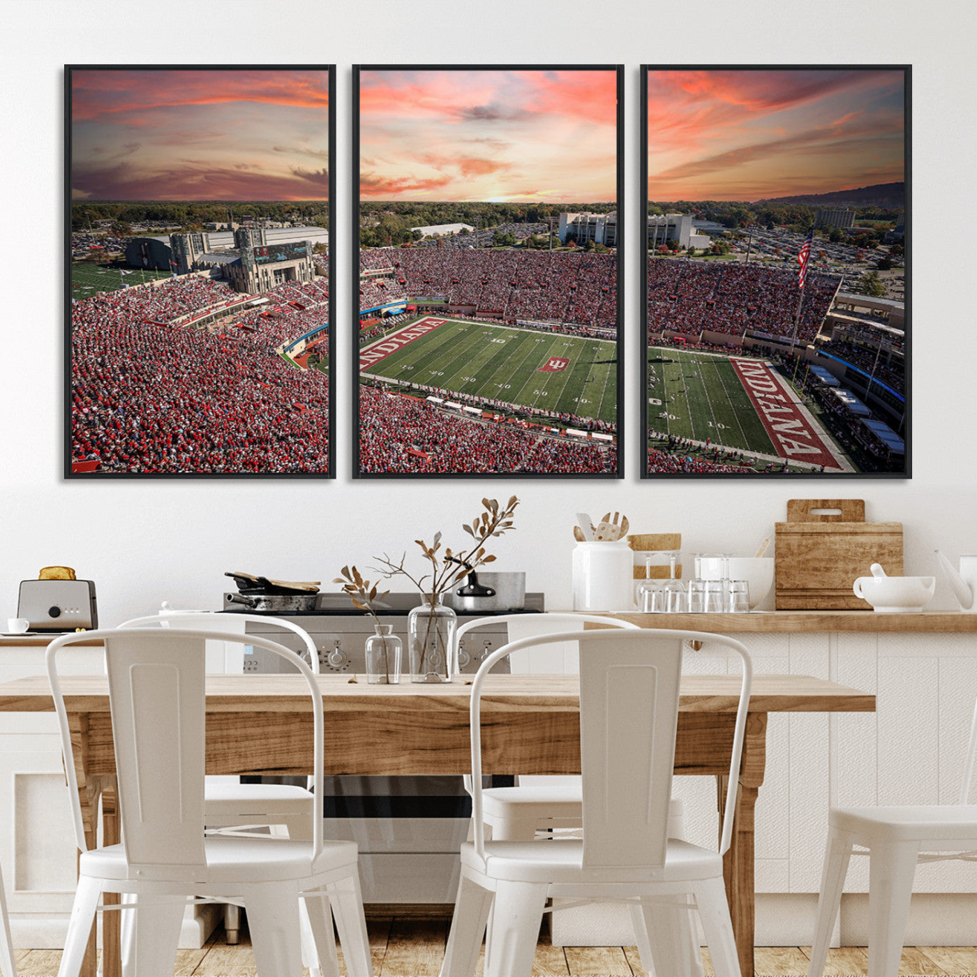 MGV-FC-60X30-3P - Indiana Memorial Stadium Wall Art Canvas Print, Framed Studium Canvas Art, Indiana Memorial Stadium