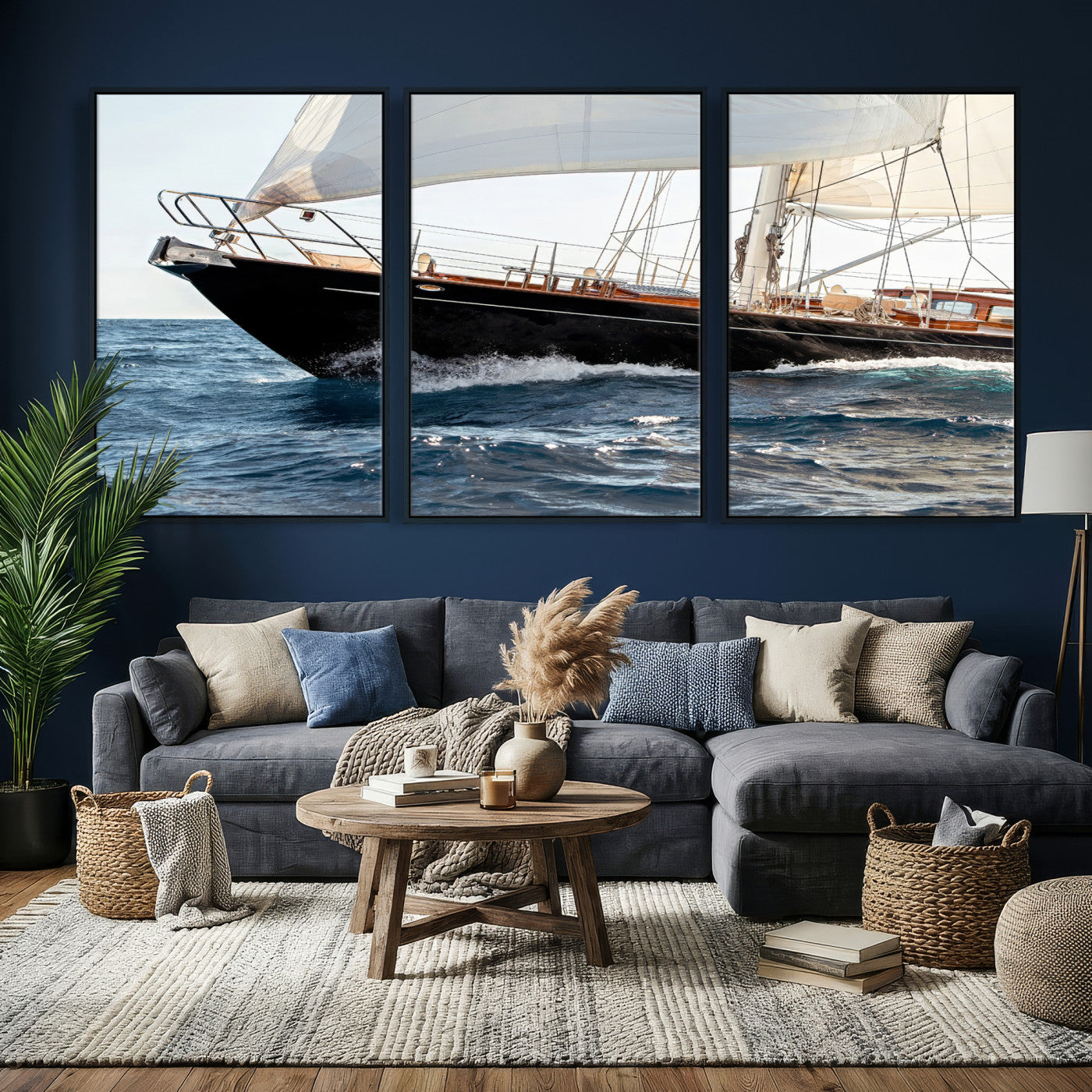 97168626-MGV-CV-36X24 - Boat Yacht Wall Art – Ocean Waves & Sailing Adventure Canvas Print, Nautical Elegance & Marine Journey for Living Room or Luxury Decor
