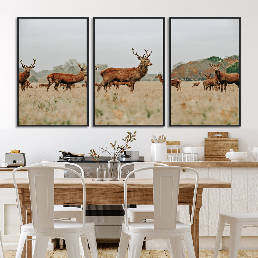 Rustic Deer Print Wall Art Canvas Print