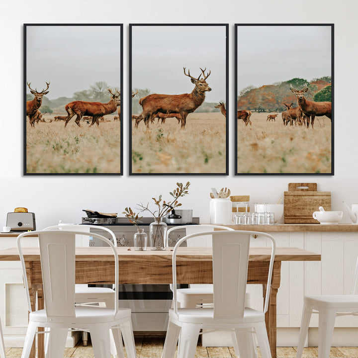 Rustic Deer Print Wall Art Canvas Print