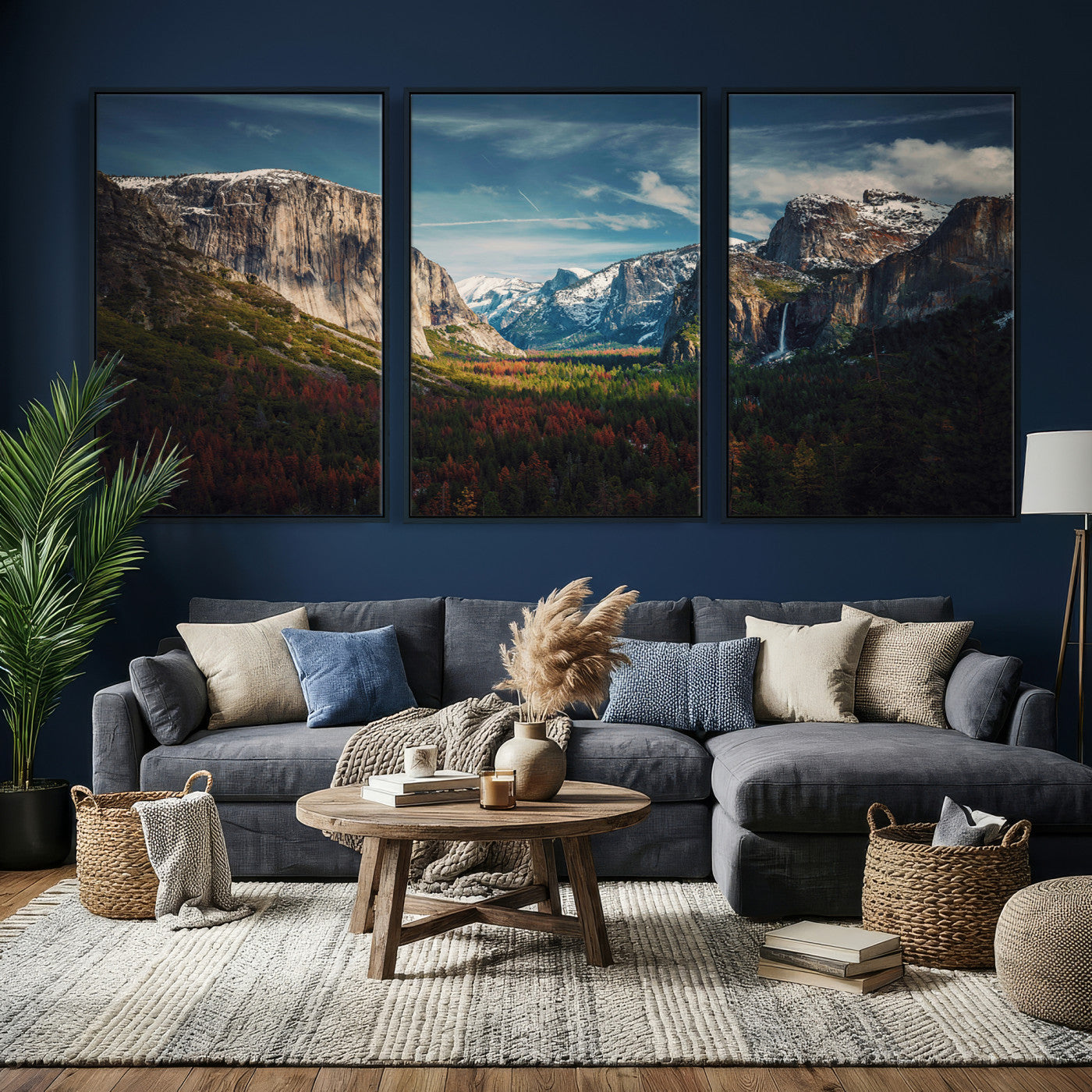 15244033-MGV-CV-36X24 - Yosemite National Park Wall Art – Framed Mountain Landscape El Capitan Canvas Print Scenic Decor for Home, Office Decor