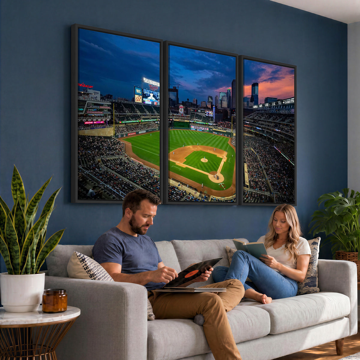 68222753-MGV-CV-36X24 - Target Field Wall Art Canvas Print, Baseball Stadium Scene