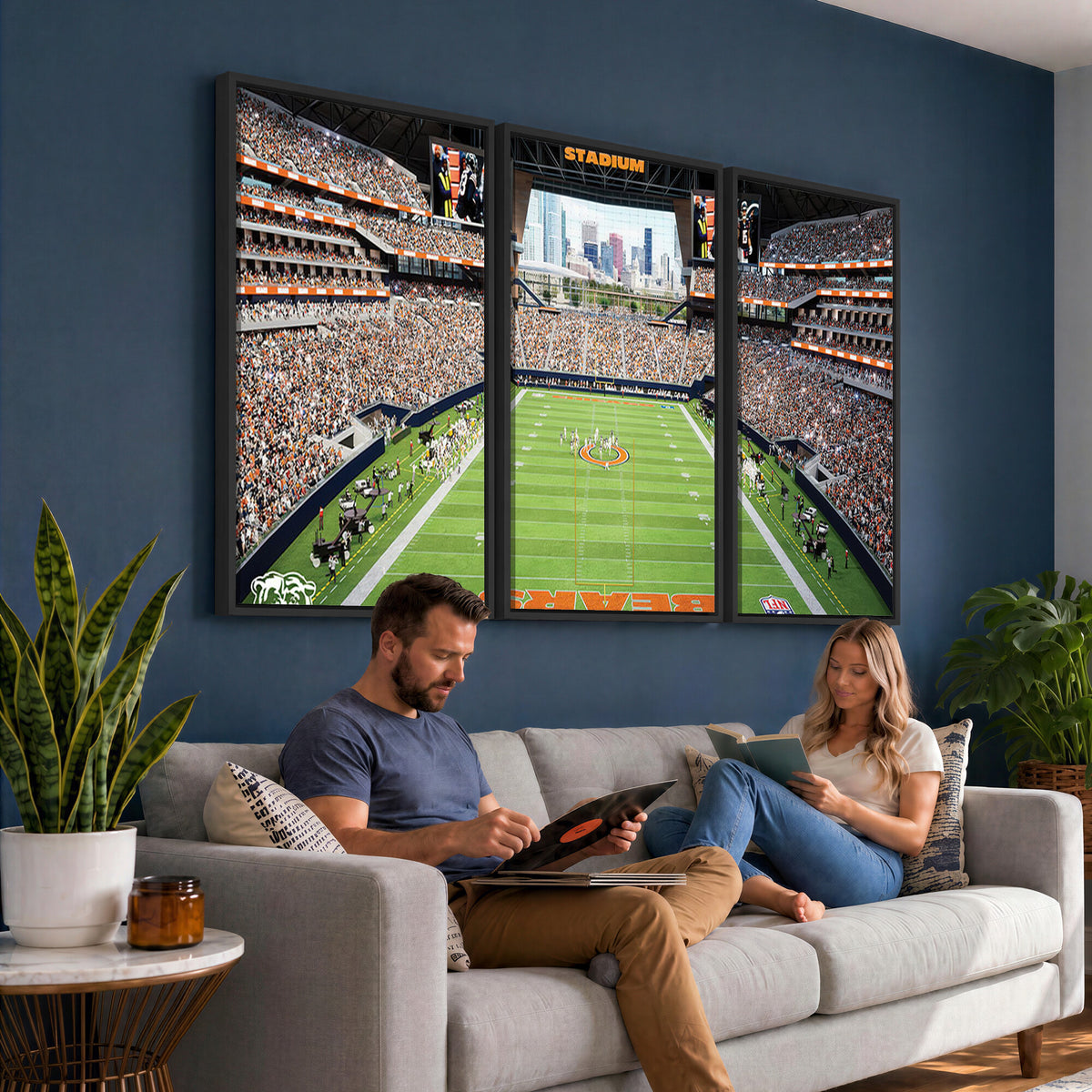 76935553-PAN-FL-20X10 - Chicago Bears Soldiers Field Wall Art Canvas Print, Home Office Wall Decor
