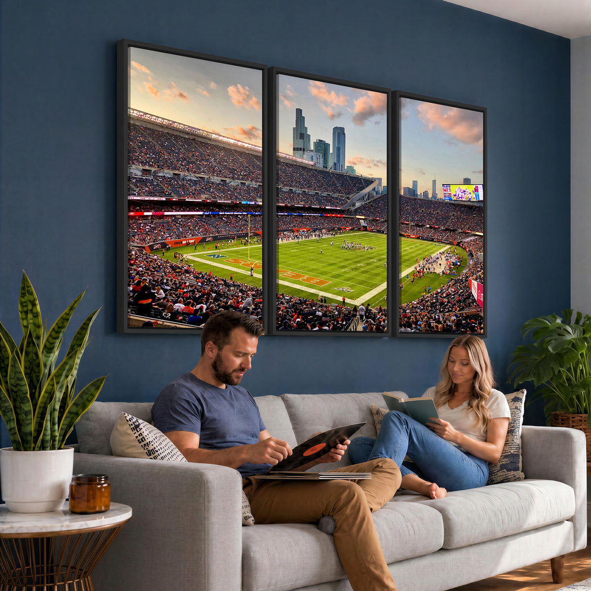 55377093-PAN-FL-20X10 - Chicago Bears Soldiers Field Wall Art Canvas Print, Man Cave Wall Decor
