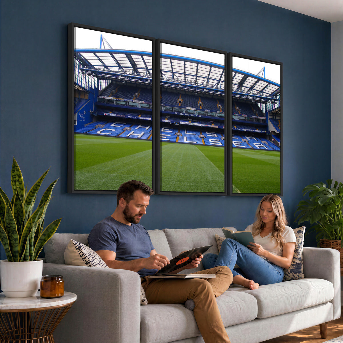 38616413CHELSA-MGV-CV-36X24 - Stamford Bridge Chelsea Football Stadium Canvas Wall Art