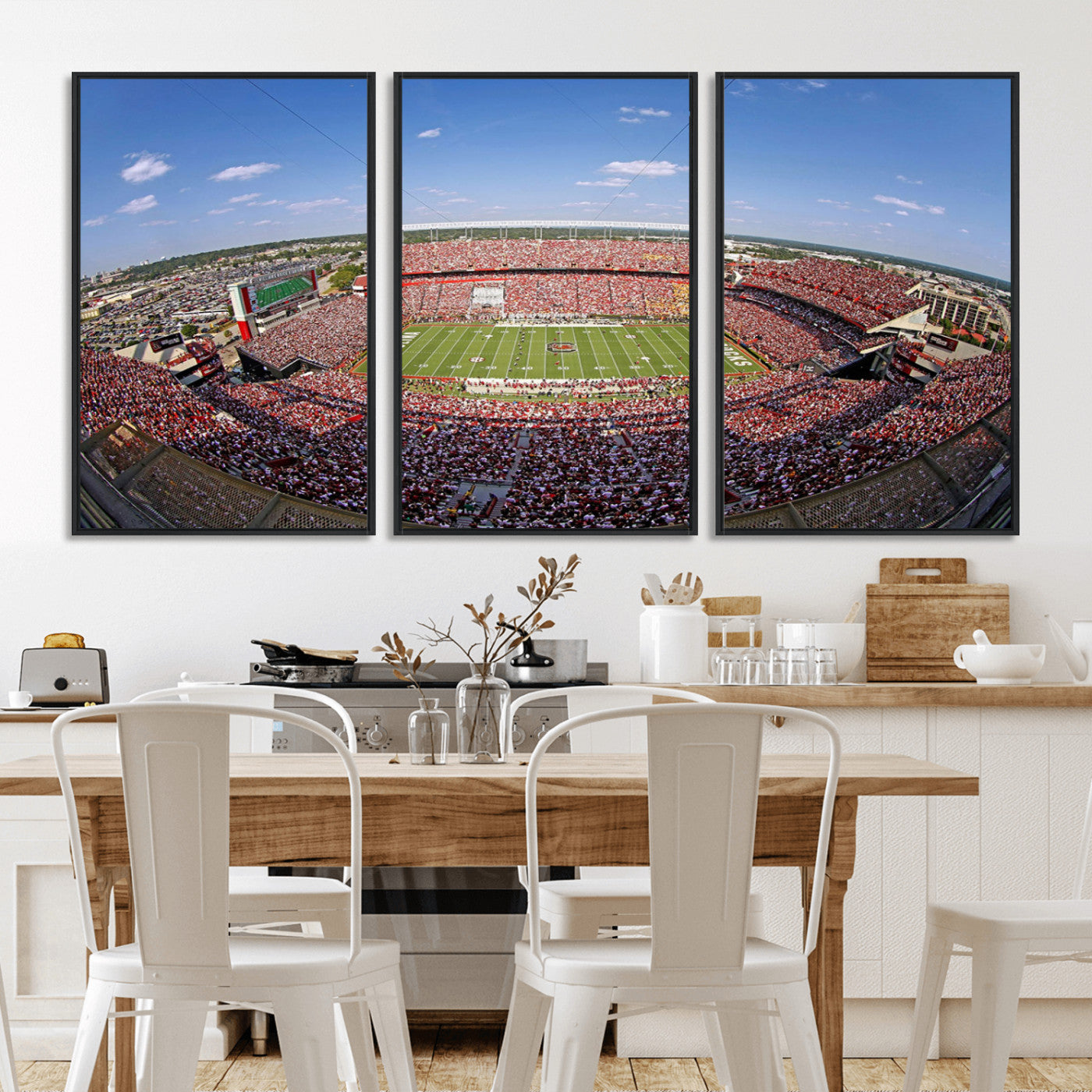 29492070-MGV-FC-60X30-3P - William Brice Stadium Wall Art Canvas Print – Stadium Crowd Sports Field Outdoor Event Football Game Artwork for Home Office