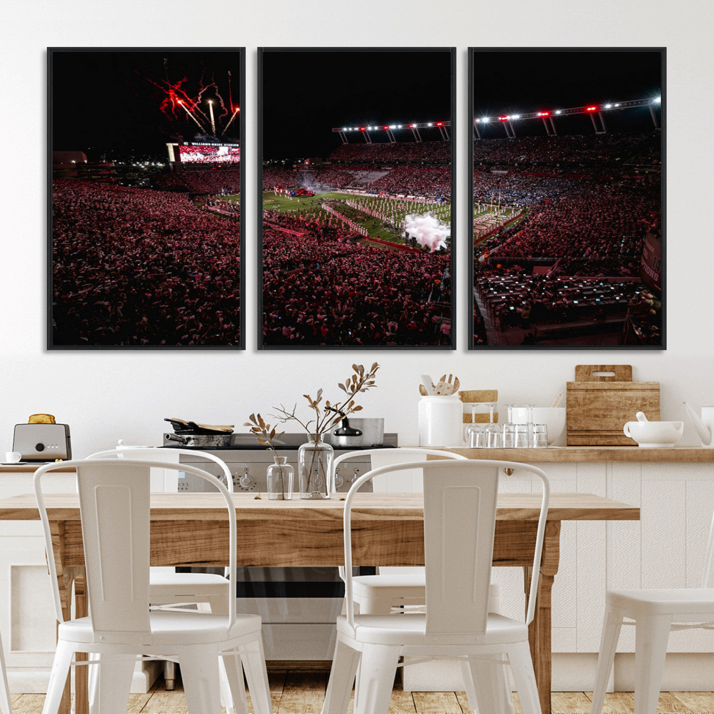 60690191-MGV-FC-60X30-3P - William Brice Stadium Wall Art Print – Baseball Game Room Artwork Print for Basement Dorm, Home, Office