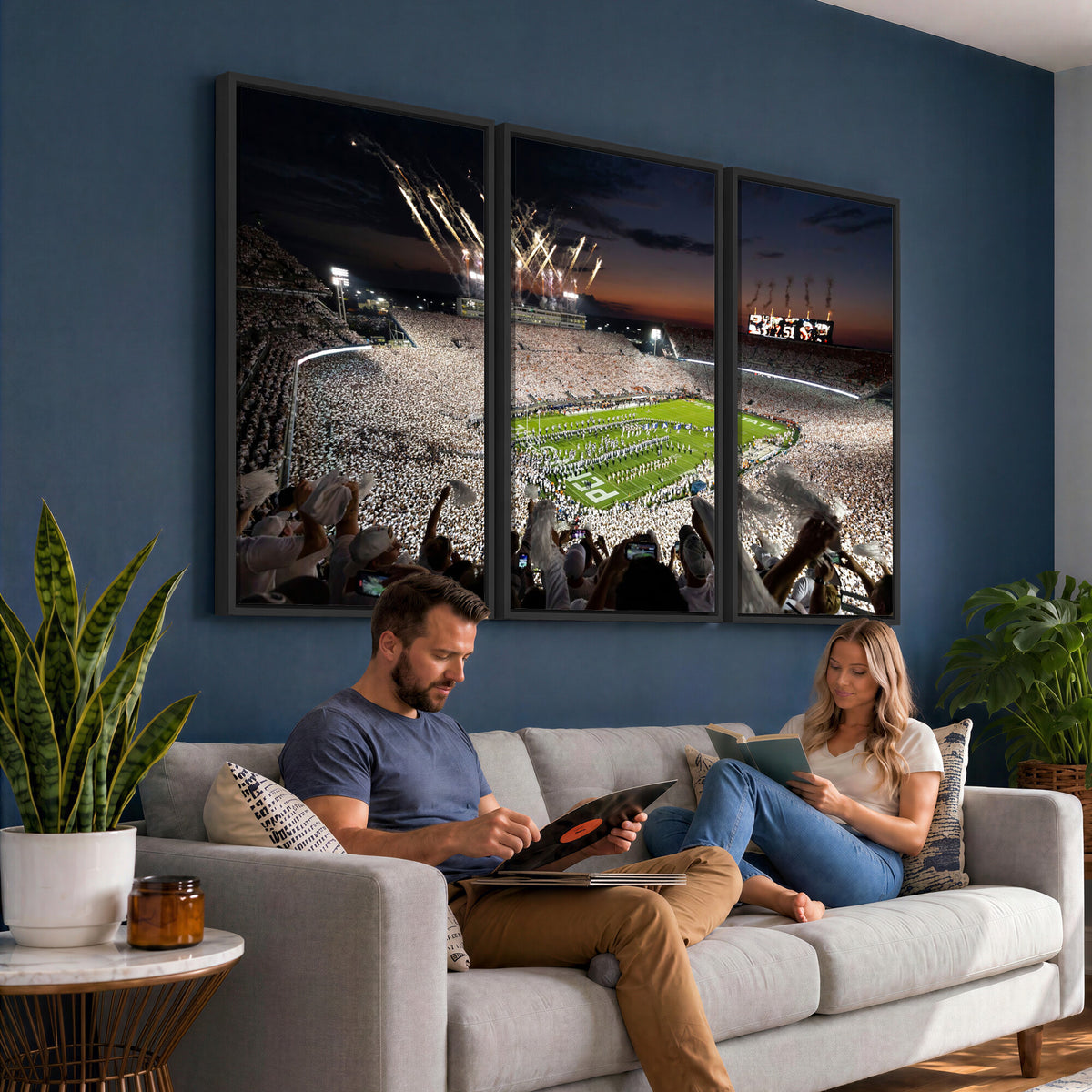 26666-MGV-CV-36X24 - Penn State Stadium Wall Art Canvas Print, White Out