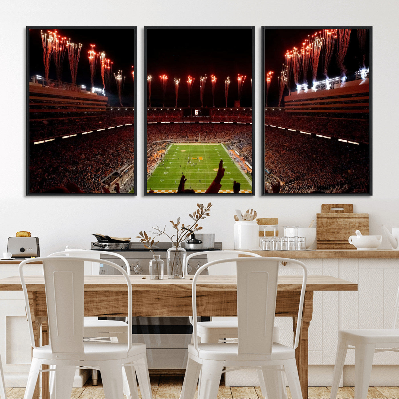 73358115-MGV-FC-60X30-3P - Tennessee Neyland Stadium Wall Art, Sports Arena Canvas Print, Panoramic Stadium Canvas Artwork for Home, Office