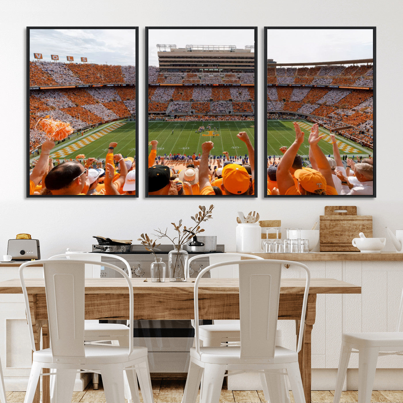 76011417-MGV-FC-60X30-3P - Tennessee Neyland Stadium Wall Art, Sports Arena Canvas Print, Panoramic Stadium Artwork for Home, Office
