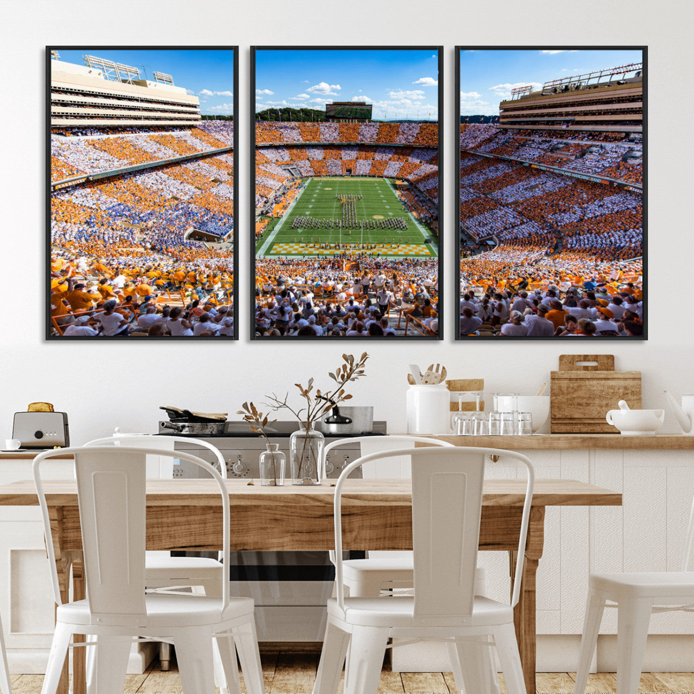 64238859-MGV-FC-60X30-3P_Black-Tennessee Neyland Stadium Wall Art Print, Sports Arena Canvas Wall Art, Panoramic Stadium Canvas Print, Modern Athletic Field Art Printing