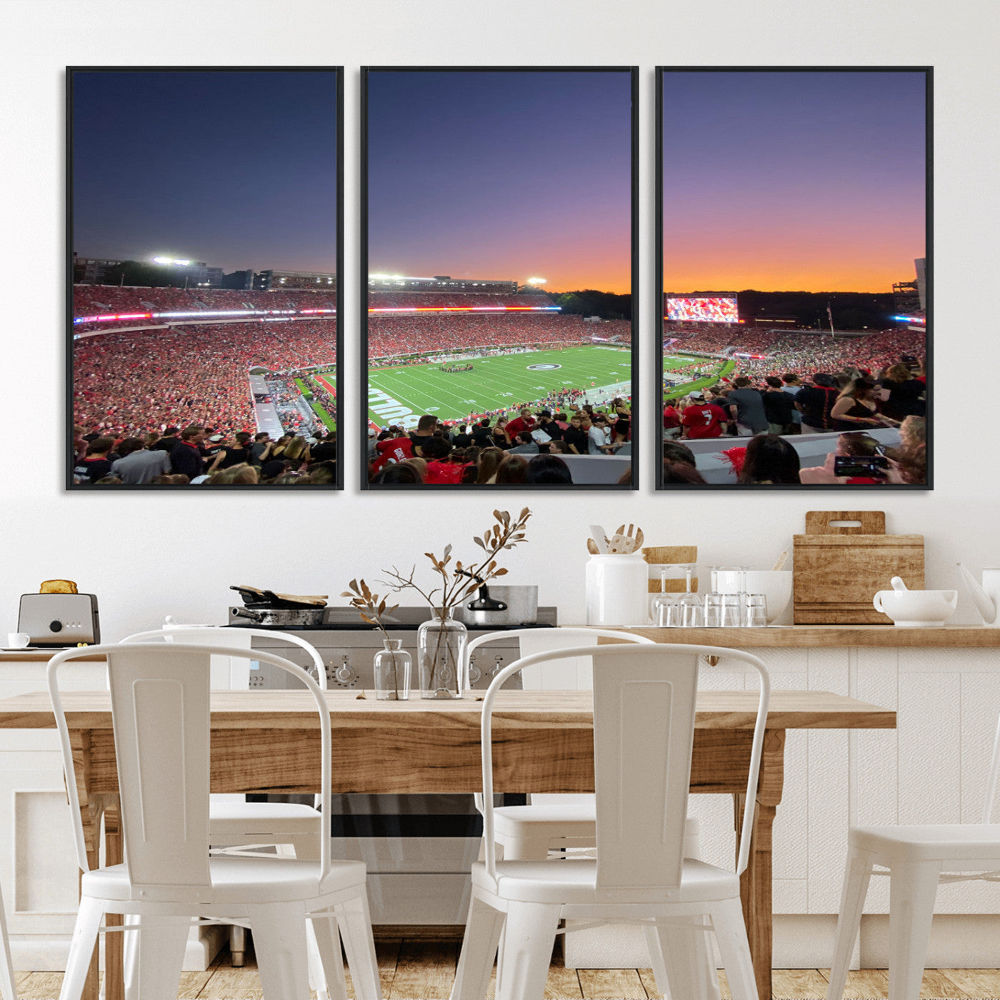 25139565-MGV-FC-60X30-3P_Black-Dooley Stadium Wall Art Print, Sports Arena Canvas Wall Art, Dooley Field at Sanford Stadium Canvas Print, Modern Athletic Field Art Printing