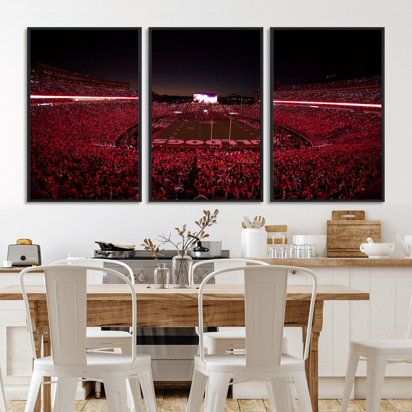 Dooley Stadium Wall Art Print, Sports Arena Canvas Wall Art, Dooley Field at Sanford Stadium Canvas Print, Modern Athletic Field Art Printing