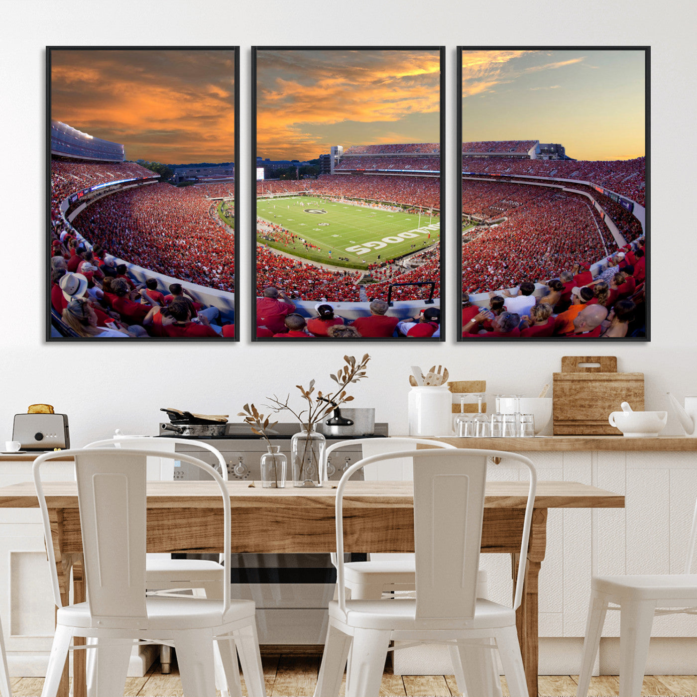 73680988-MGV-FC-60X30-3P_Black-Dooley Stadium Wall Art Print, Sports Arena Canvas Wall Art, Dooley Field at Sanford Stadium Canvas Print, Modern Athletic Field Art Printing