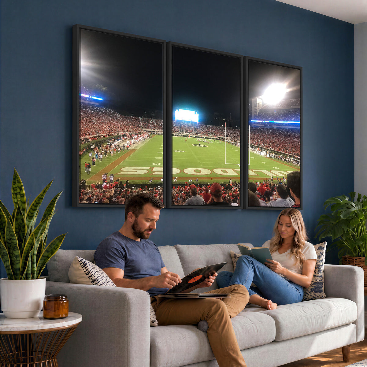 16230786-MGV-CV-36X24 - Dooley Stadium Wall Art, Sports Arena Panoramic Canvas Print, Modern Stadium Landscape Artwork for Home, Office