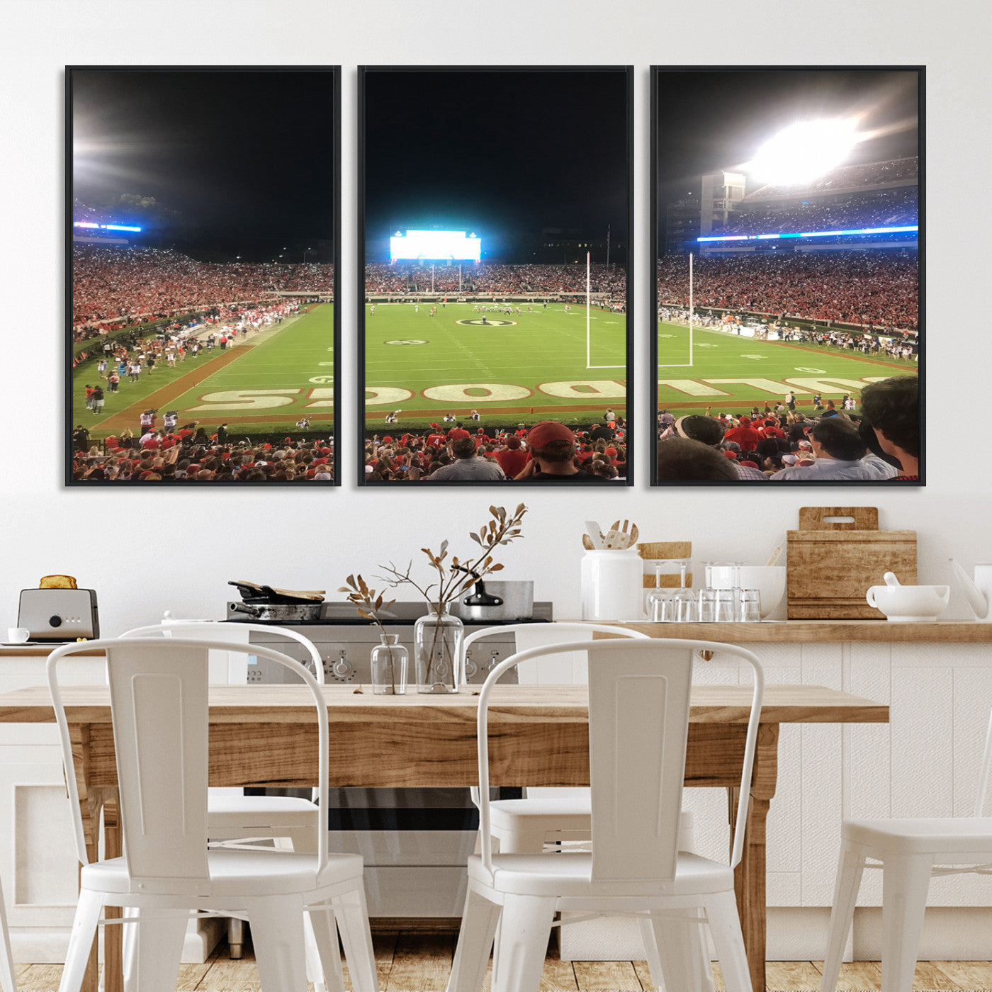 16230786-MGV-FC-60X30-3P - Dooley Stadium Wall Art, Sports Arena Panoramic Canvas Print, Modern Stadium Landscape Artwork for Home, Office