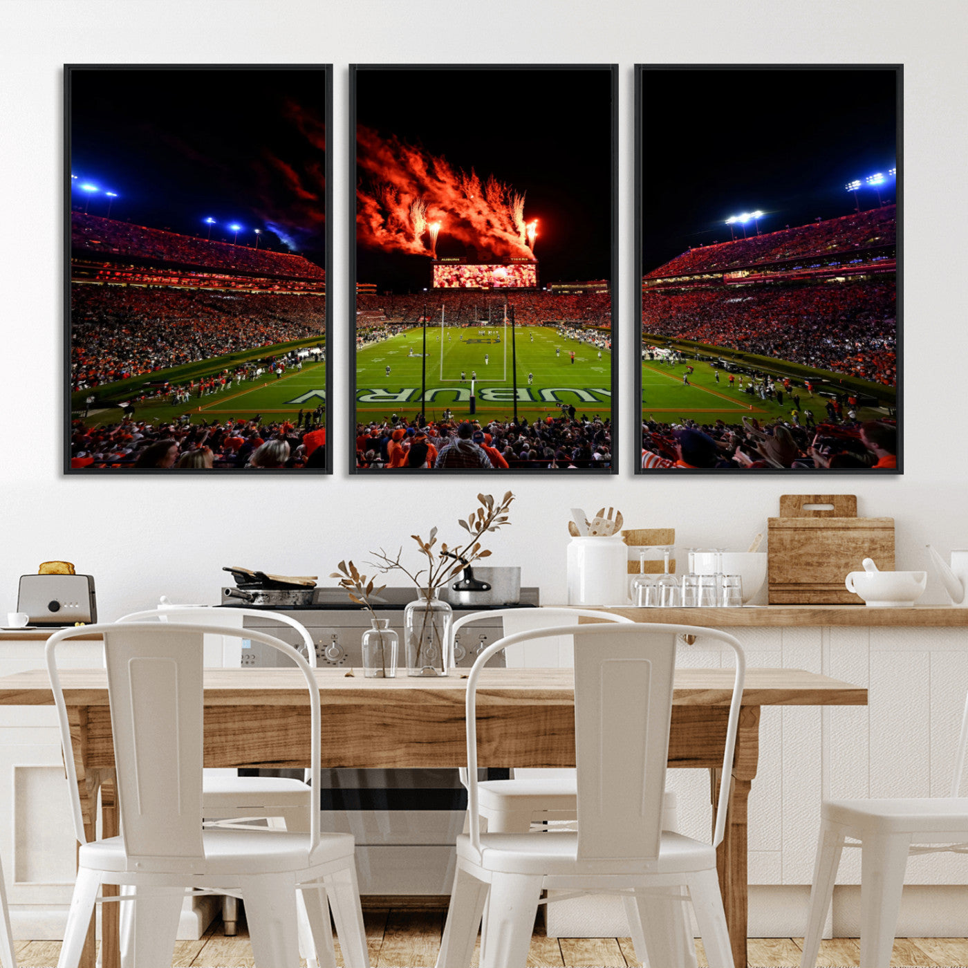59046876-MGV-FC-60X30-3P_Black-Jordan-Hare Stadium Wall Art Canvas Print, Football Stadium Aerial View, College Sports Art for Man Cave or Game Room (Copy)