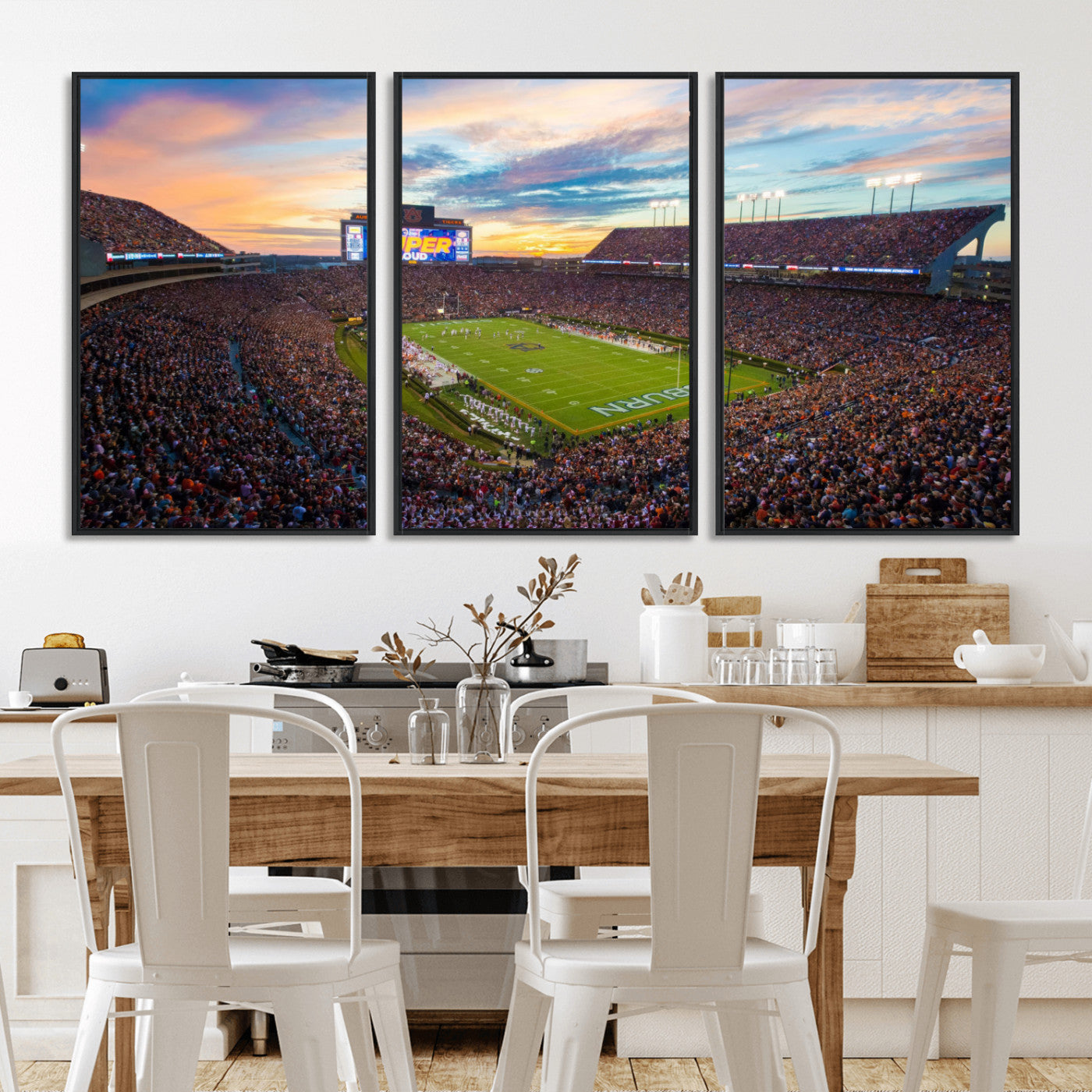 29755746-MGV-FC-60X30-3P_Black-Jordan-Hare Stadium Wall Art Canvas Print, Football Stadium Aerial View, College Sports Art for Man Cave or Game Room