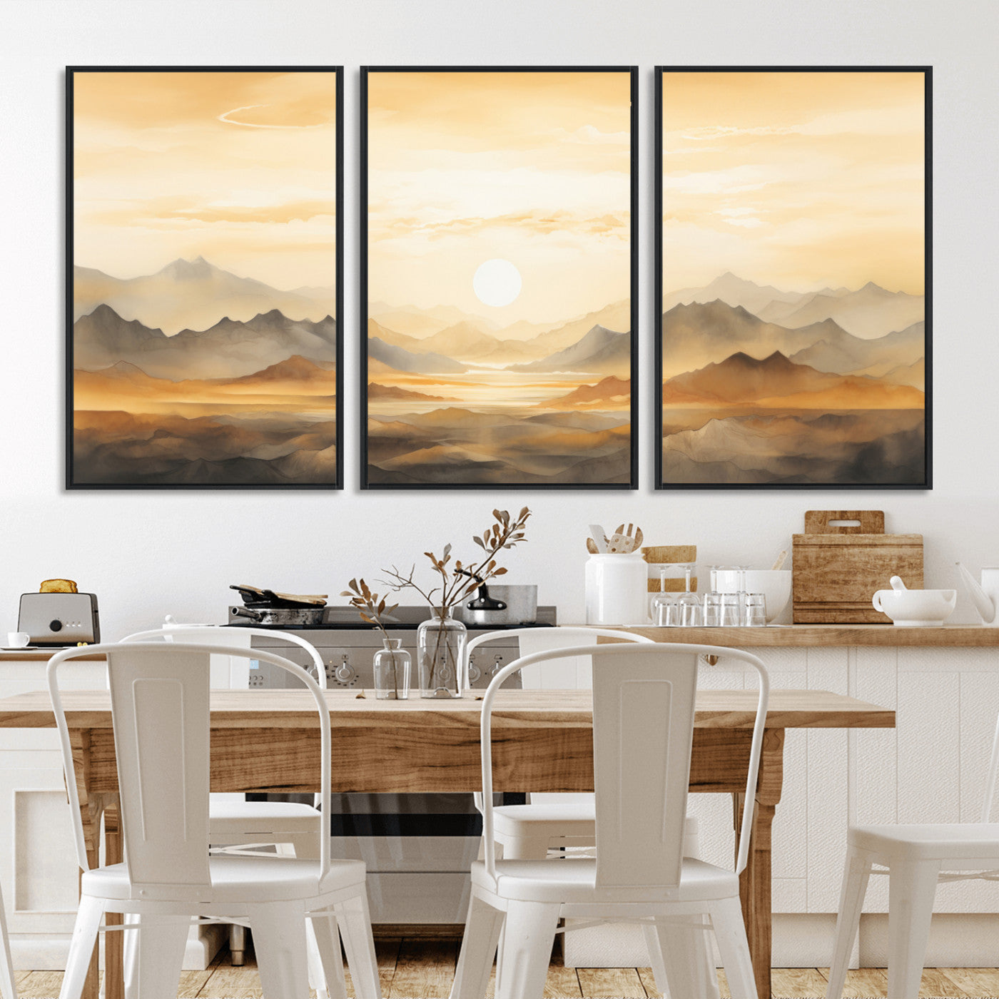 Nihat1-29-MGV-CV-36X24-Sepia Color Abstract Mountain Wall Art Canvas Print