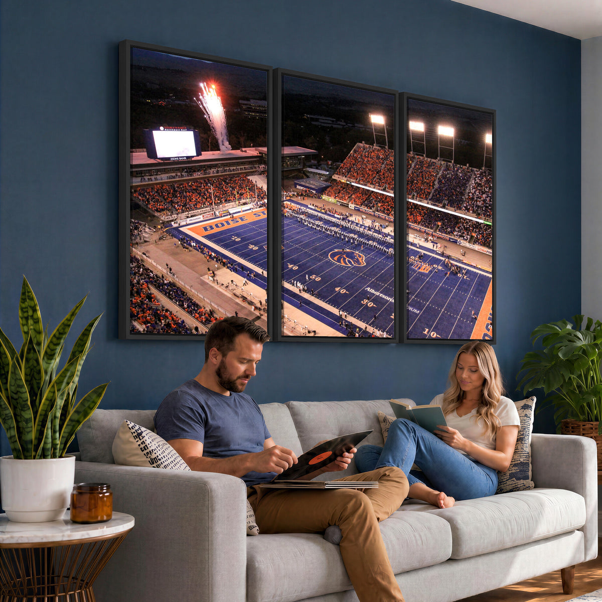 BS1001S-MGV-CV-36X24 - Boise State Broncos Albertsons Stadium Wall Art Canvas Print