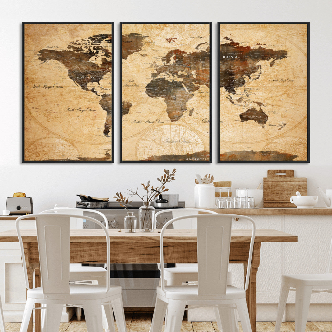 14542905-MGV-FC-60X30-3P - Push Pin World Map Canvas Print – Travel Tracker Wall Art for Couples, Perfect Anniversary Gift for Home or Office Decor