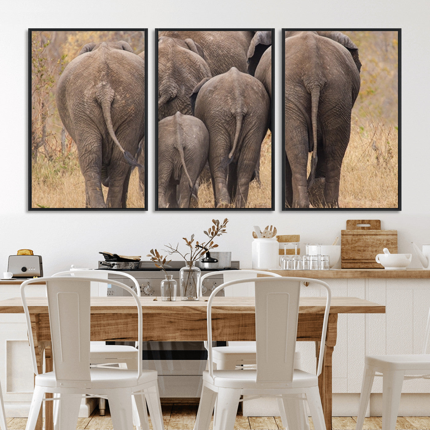MGV-FC-60X30-3P - Wild Elephant Wall Art Canvas Print