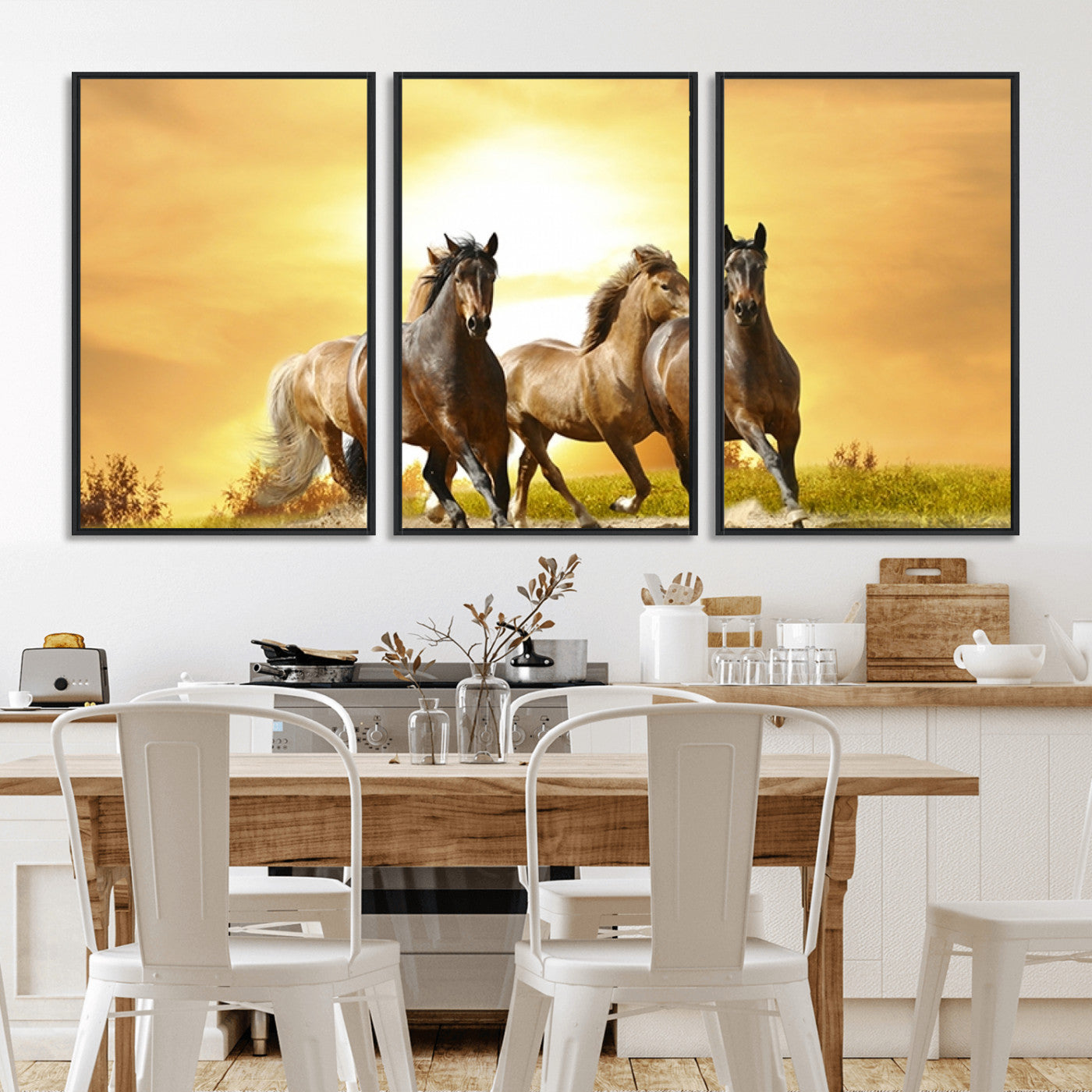 MGV-FC-60X30-3P - Wild Horses Wall Art Canvas Print