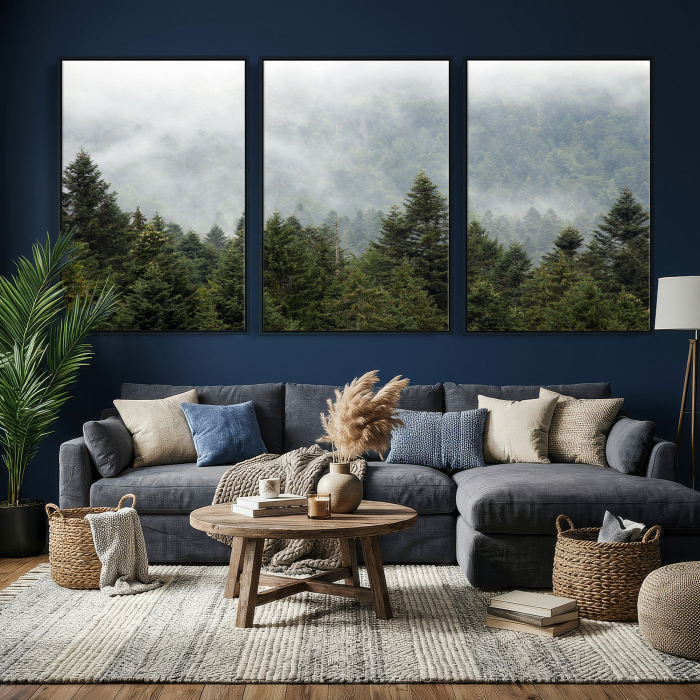 37010054-MGV-CV-36X24 - Misty Mountain Forest Wall Art Canvas Print