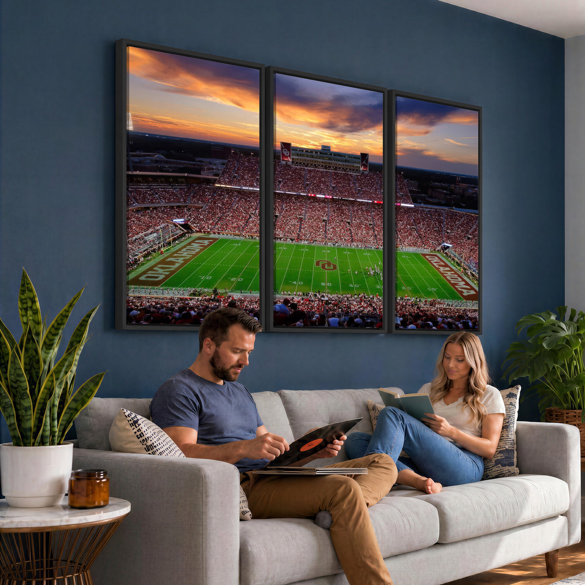 51457497-MGV-CV-36X24 - Oklahoma Sooners Stadium Wall Art Canvas Print, College Football Decor