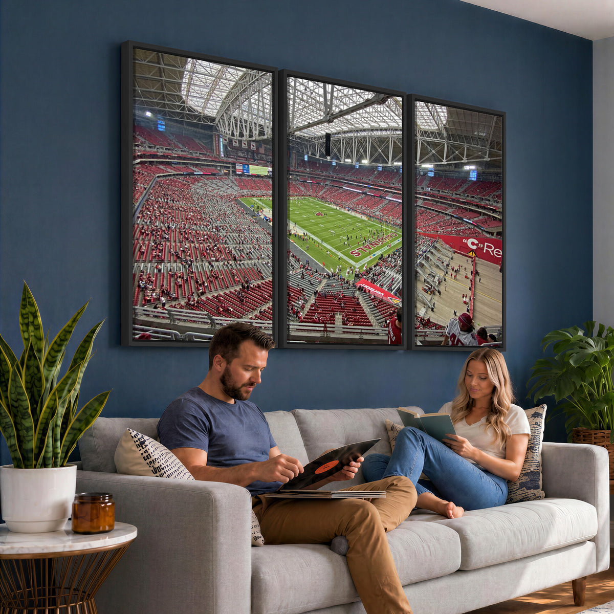 30579717-MGV-CV-36X24 - State Farm Stadium Canvas Wall Art, Arizona Cardinals Football Stadium Print, Glendale NFL Arena Panorama Artwork