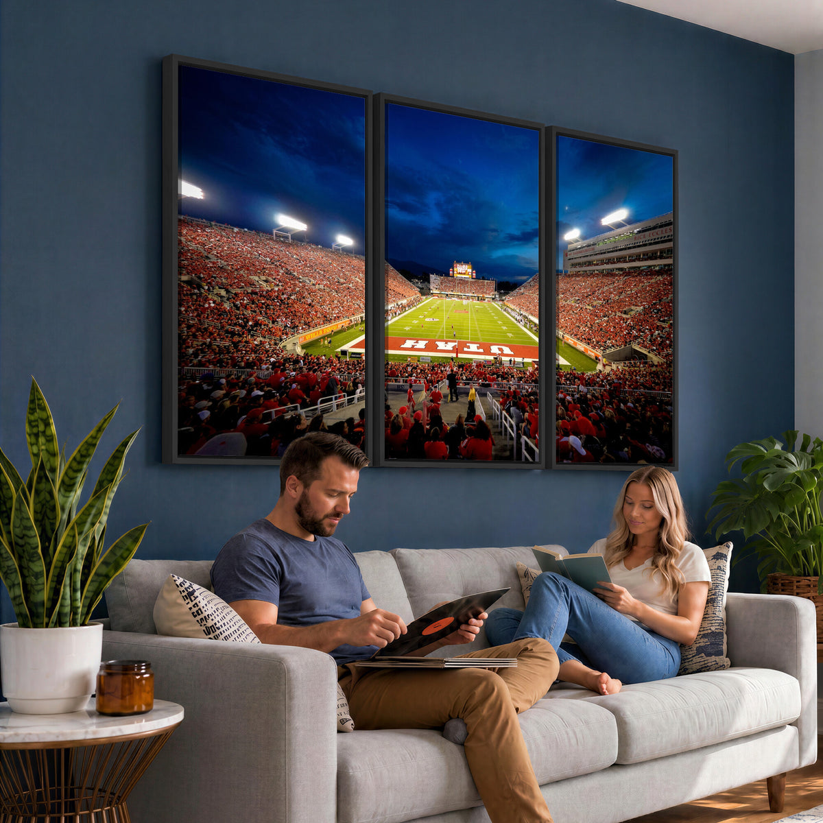 74019251-MGV-CV-36X24 - Rice-Eccles Stadium Wall Art Canvas Print - Utah Salt Lake City Stadium Print