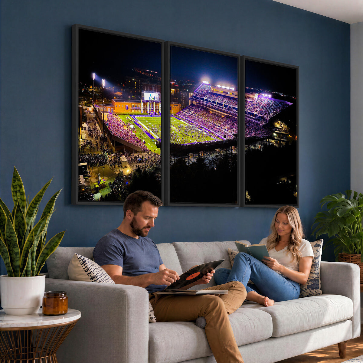 400867JMU2-MGV-CV-36X24 - JMU Stadium Wall Art Canvas Print for Game Room Decor - James Madison University Stadium