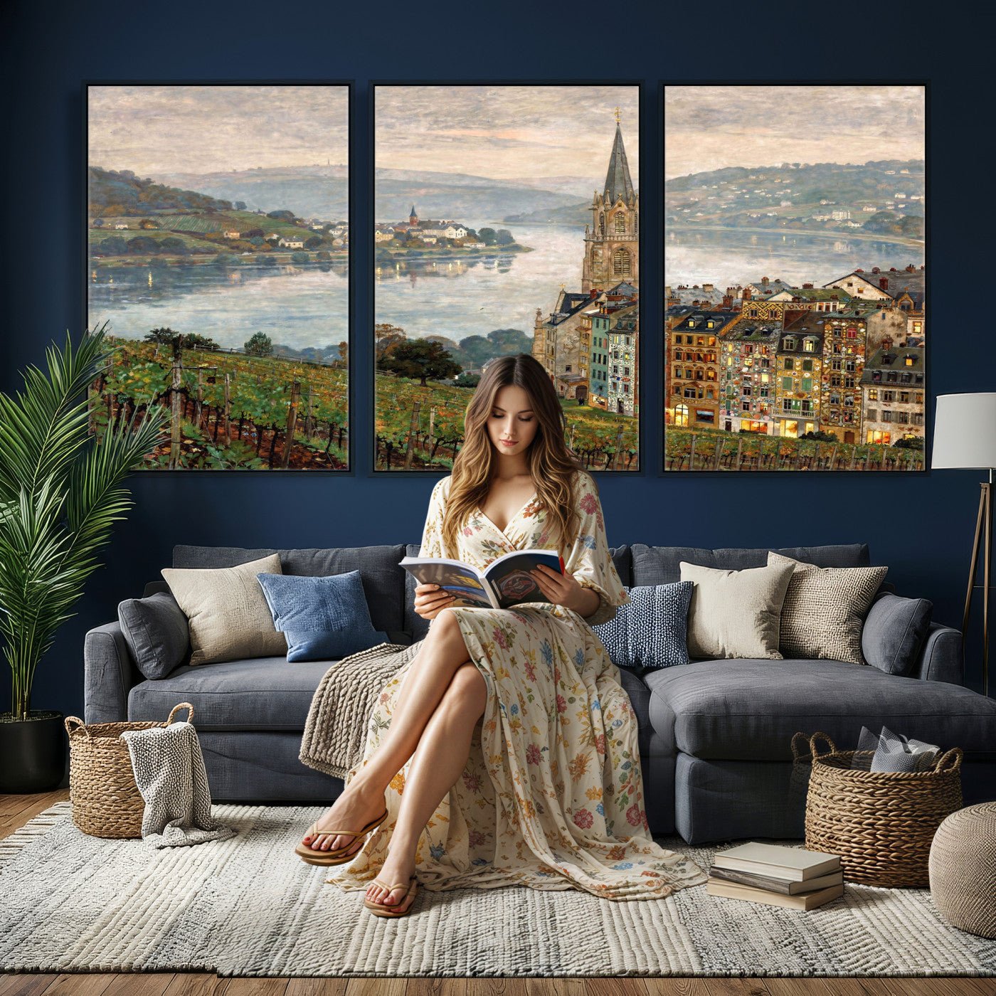 62626662-MGV-CV-36X24 - Mosel City Mosel River by Nicolai Astudin Wall Art Canvas Print