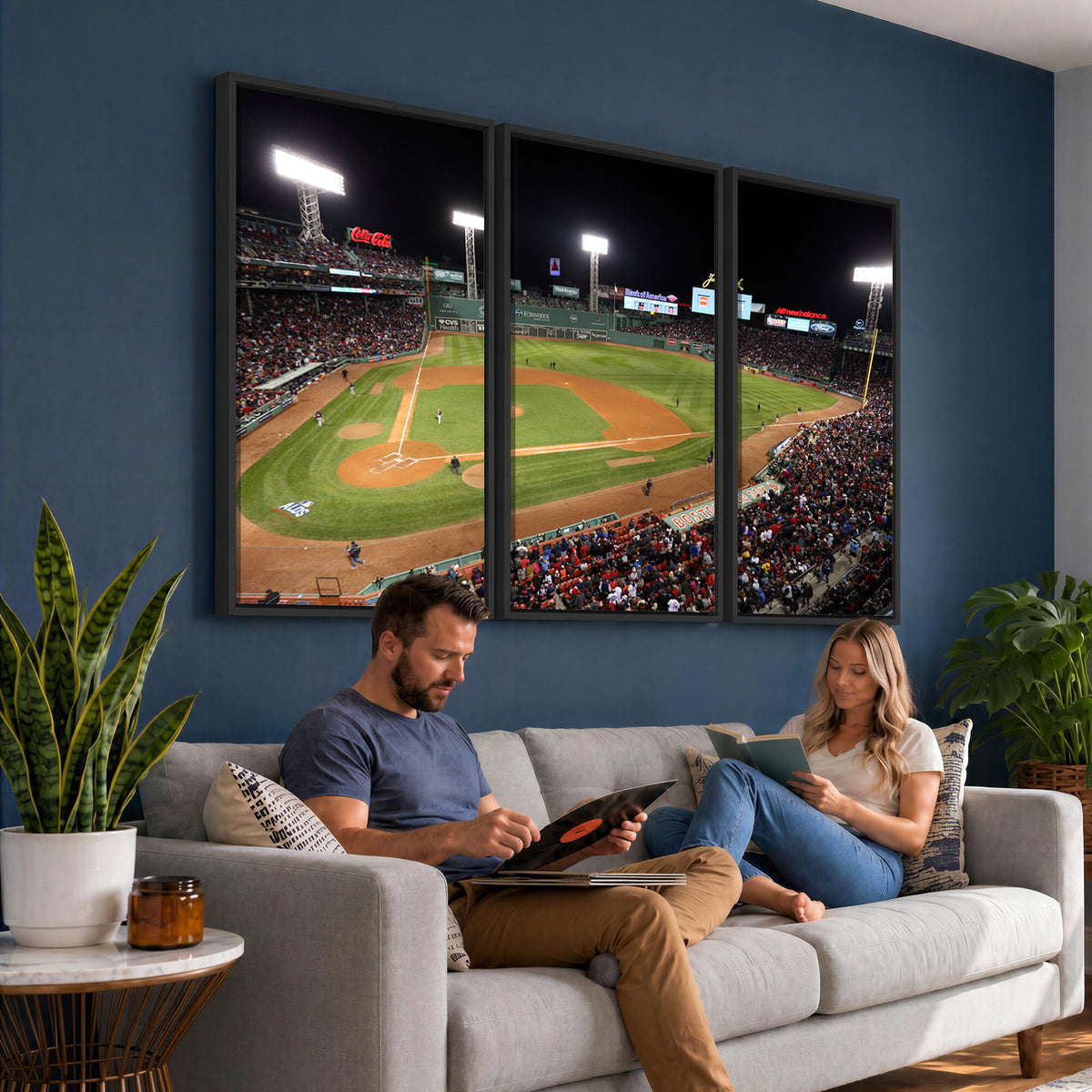 86945D-MGV-CV-36X24 - Fenway Park Boston Red Sox Baseball Stadium Wall Art Canvas Print for Gift Baseball Lover MLB Wall Art College Dorm Wall Decor Baseball Gift