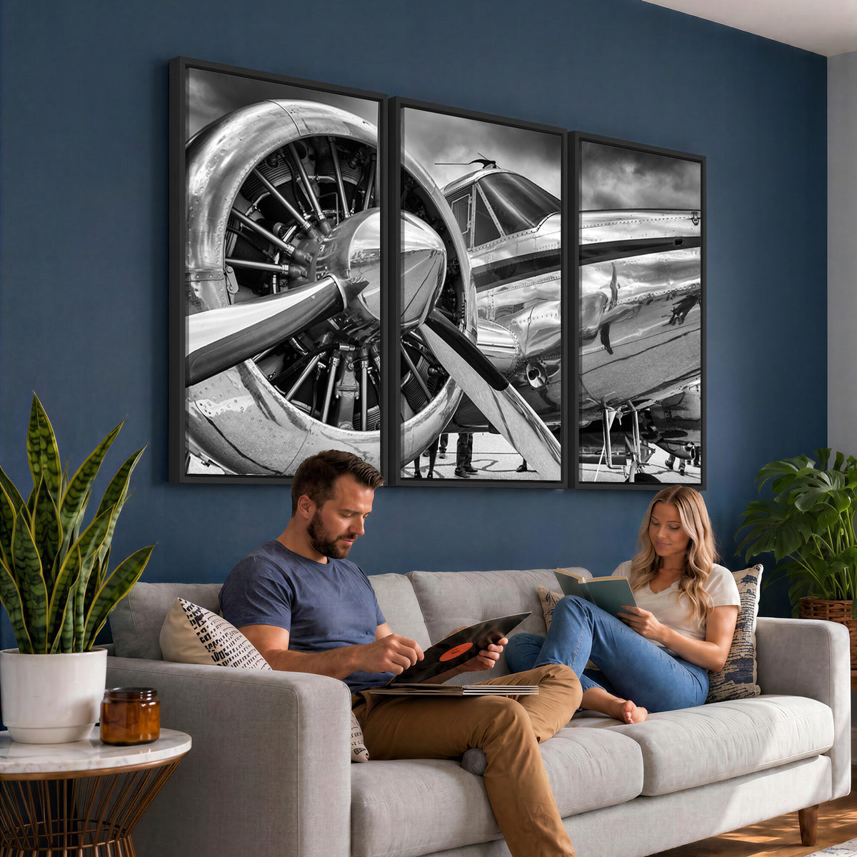40672-MGV-CV-36X24 - Vintage Antique Airplane Wall Art Canvas Print
