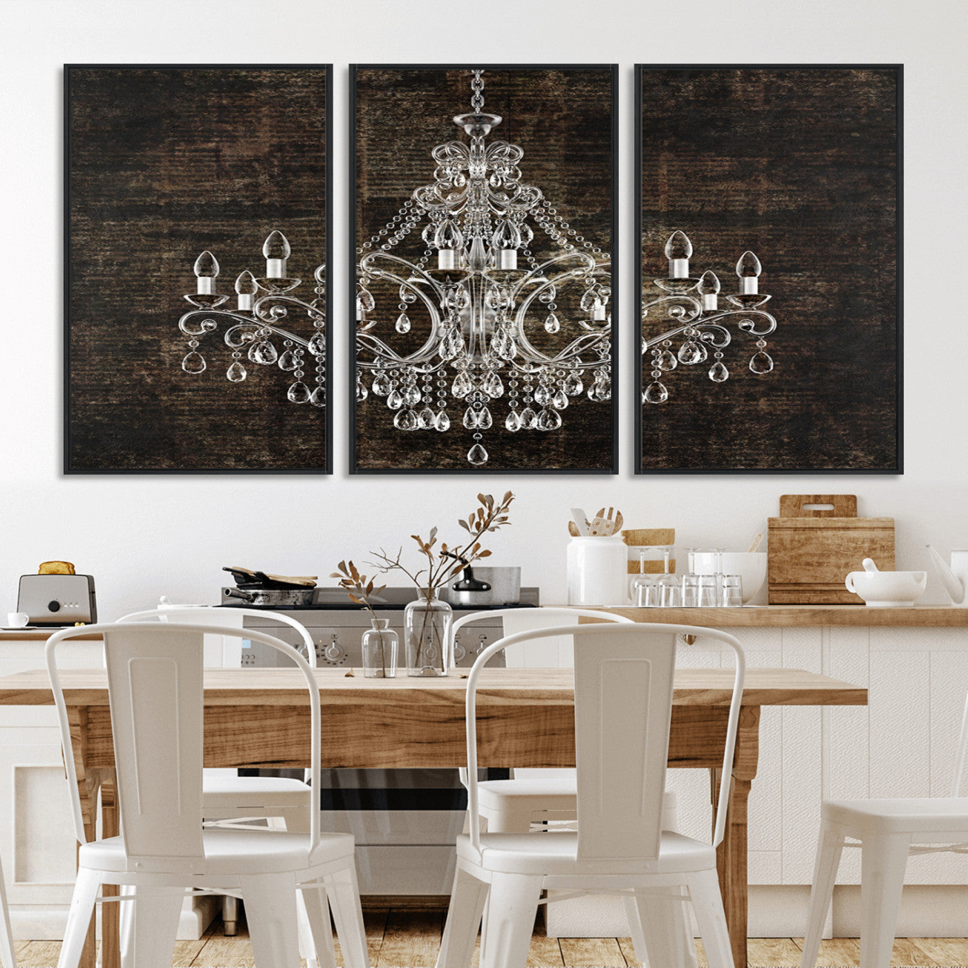 69434-MGV-FC-60X30-3P_Black-Rustic Chandelier Canvas Print