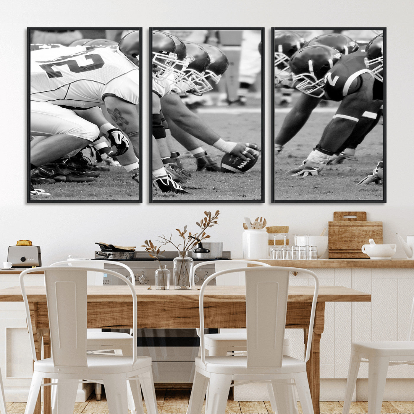 MGV-FC-60X30-3P - American Football Player Wall Art Canvas Print