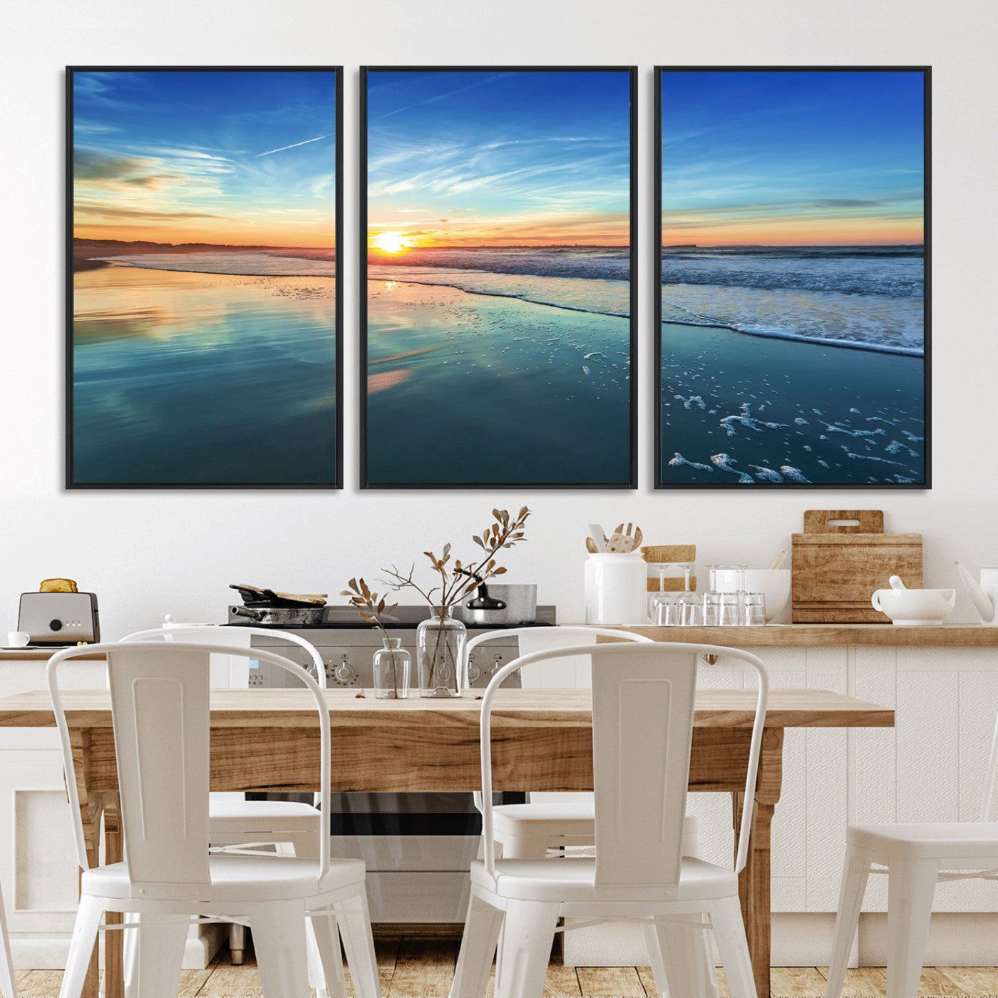 MGV-FC-60X30-3P - Blue Sky and Beach Wall Art Canvas Print